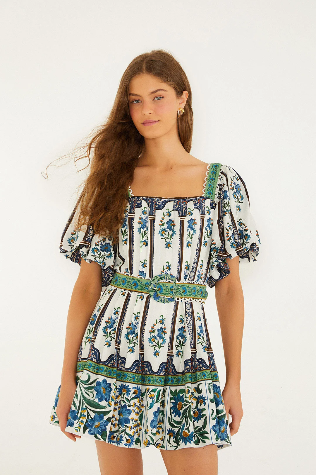 Off-White Manoela Belted Lenzing Ecovero Euroflax Mini Dress - 1