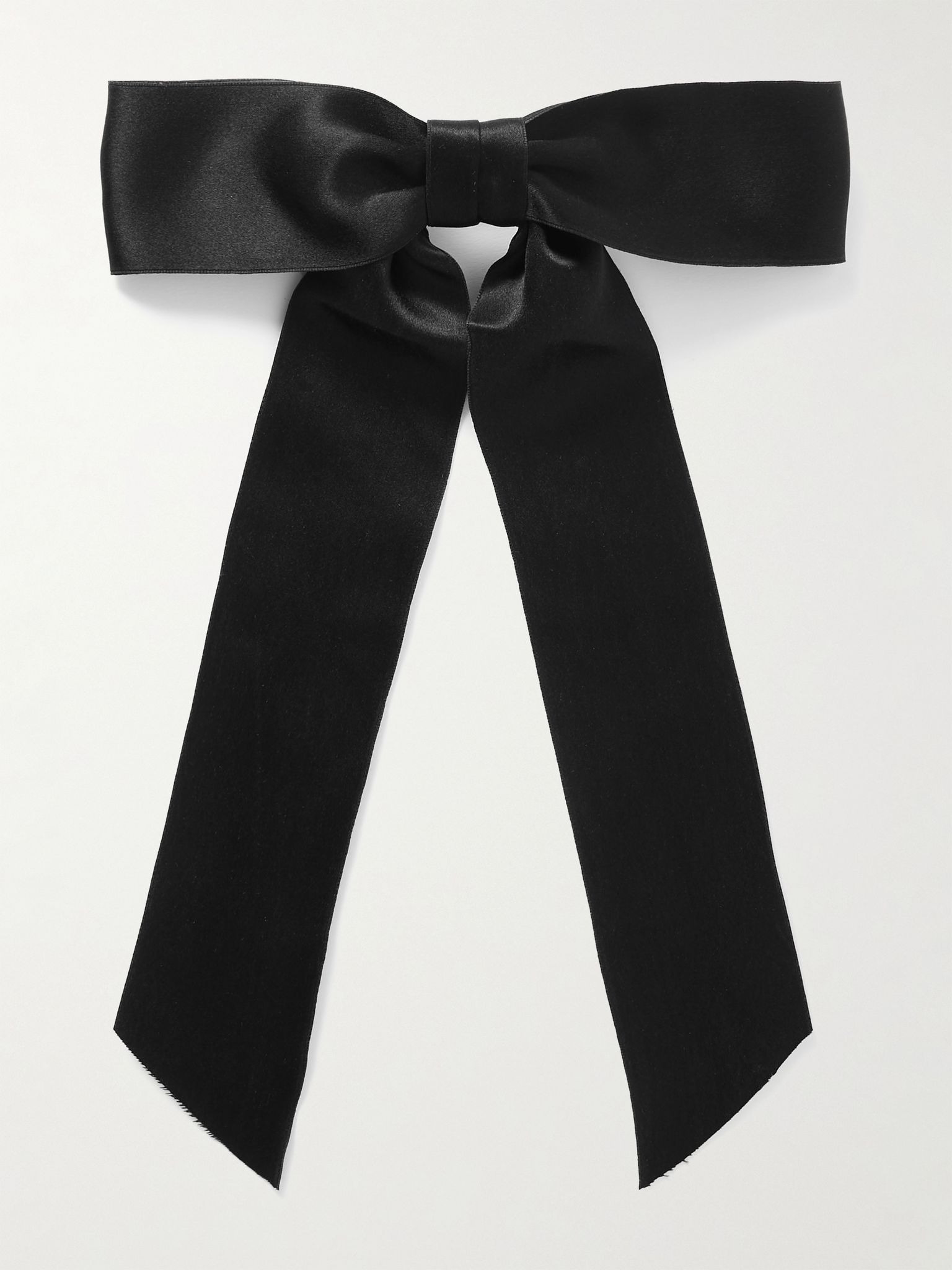 Virginia silk-satin bow hair clip Black - 1