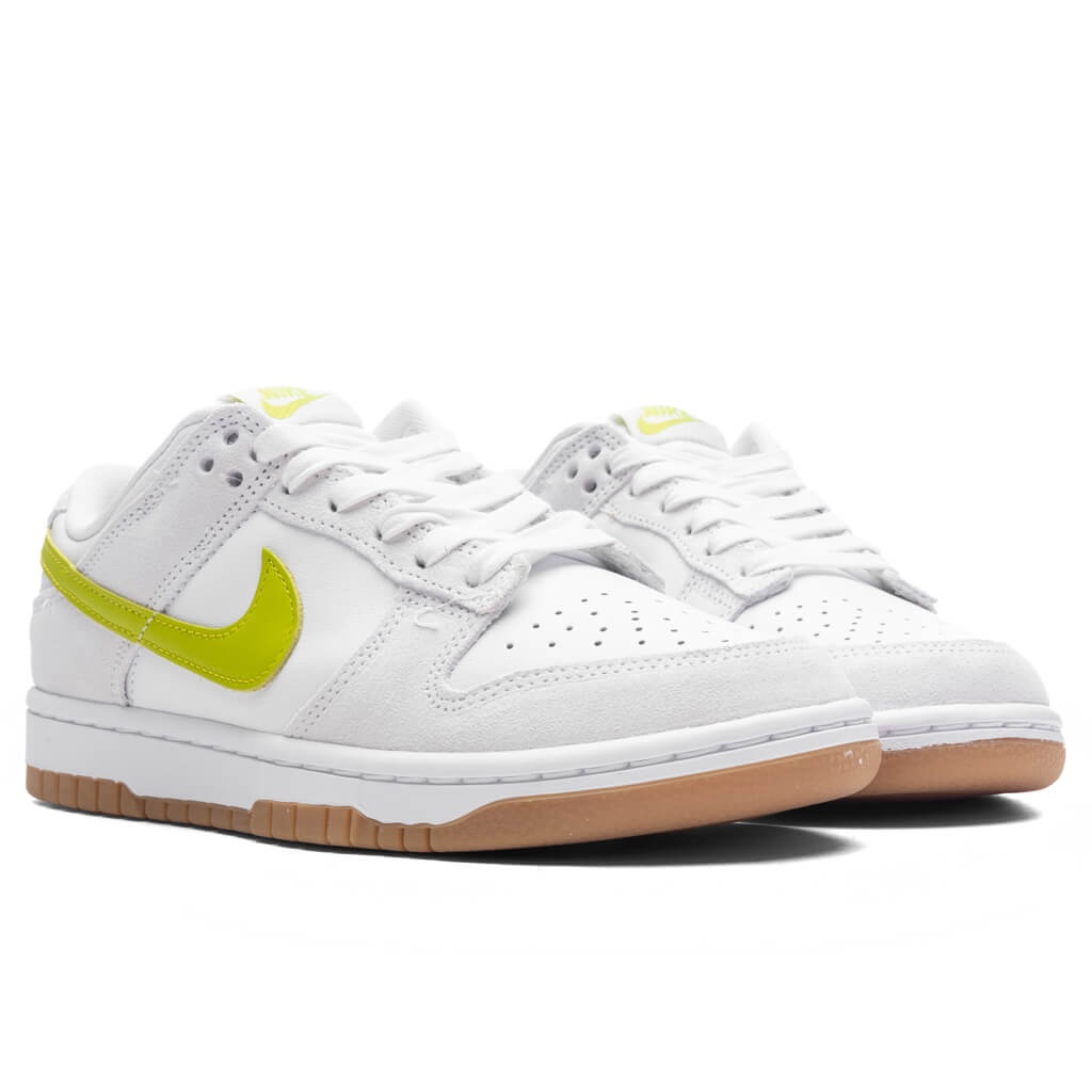 WOMEN'S DUNK LOW - WHITE/BRIGHT CACTUS/GUM YELLOW - 2