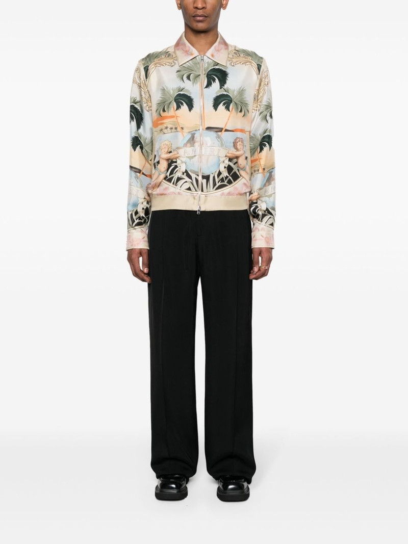 AMIRI graphic-print silk bomber jacket outlook