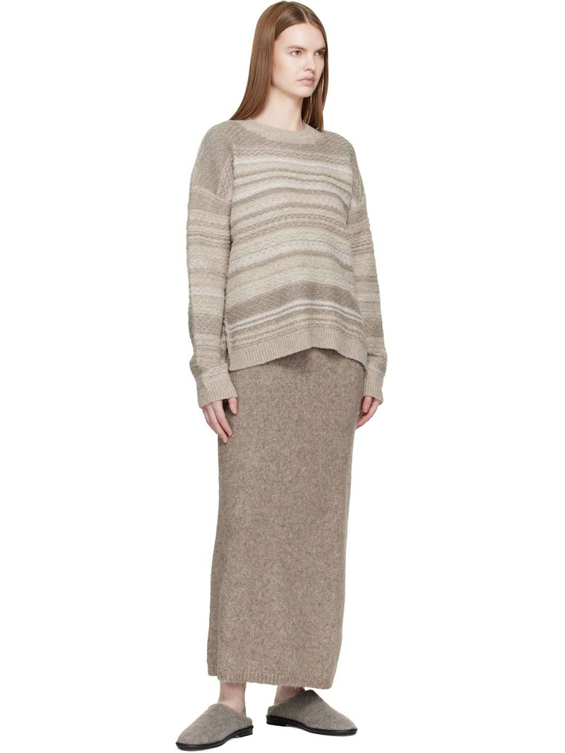 LAUREN MANOOGIAN SSENSE Exclusive Gray Jacquard Crewneck Sweater outlook