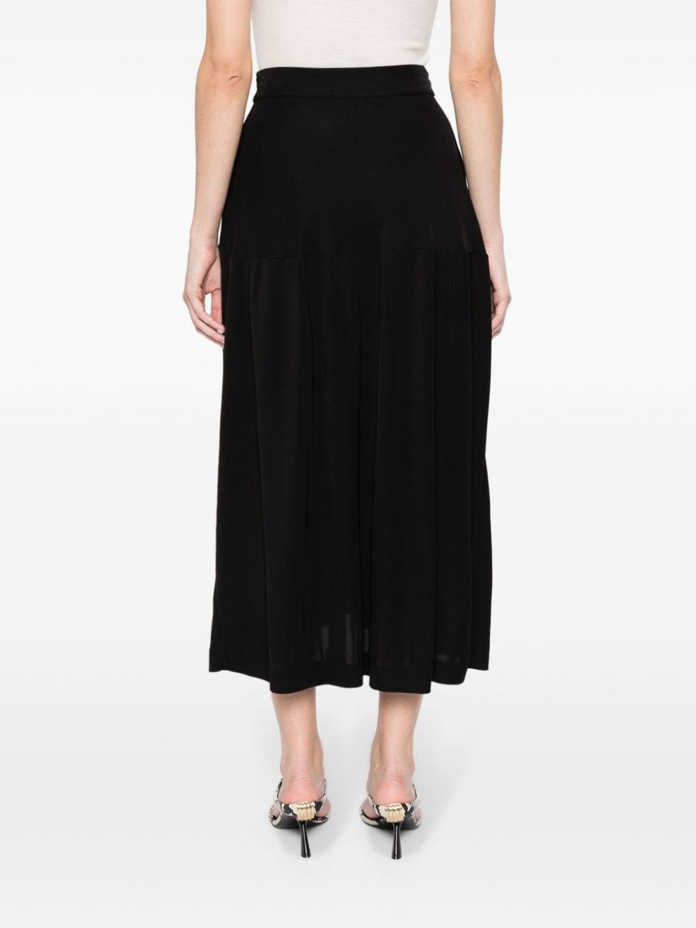 draped jersey midi skirt - 4