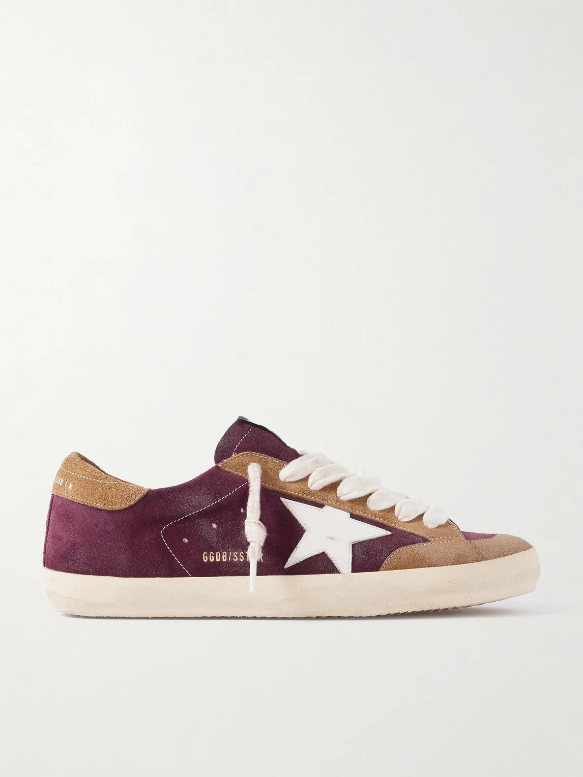 Super-Star Distressed Leather-Trimmed Suede Sneakers - 1