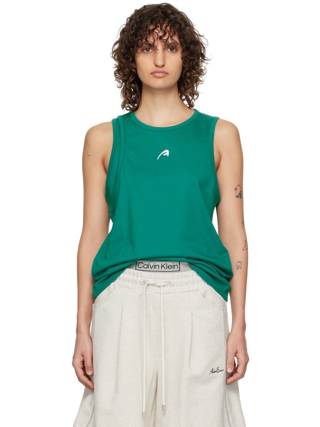 Green Layered Tank Top - 1
