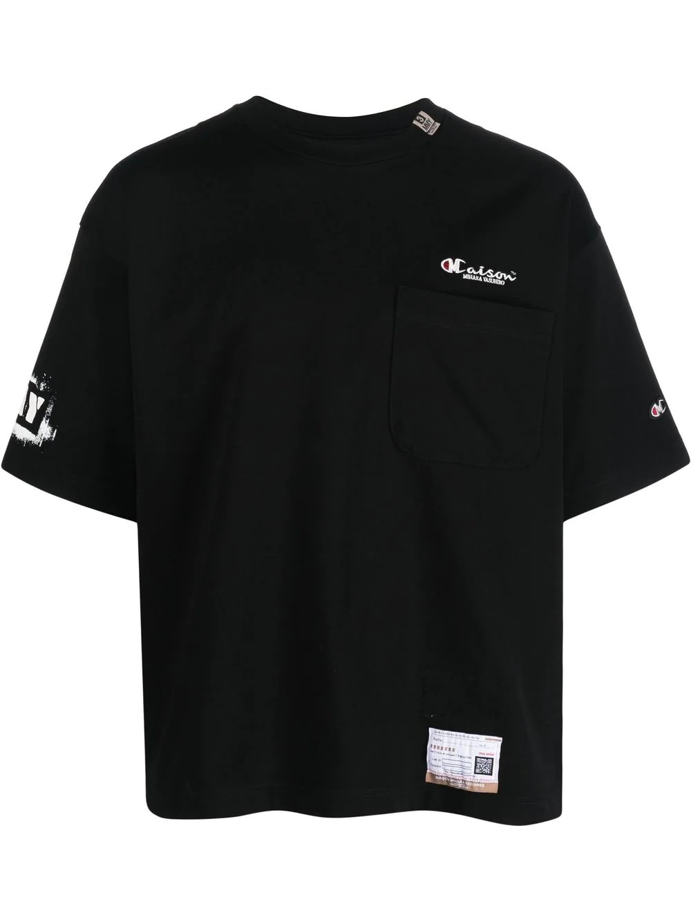 logo-patch cotton T-shirt - 1