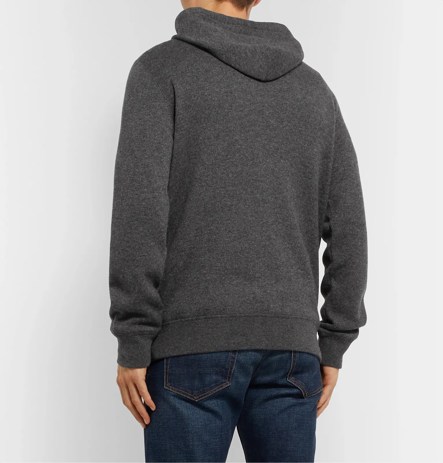 Mélange Cashmere-Blend Zip-Up Hoodie - 5