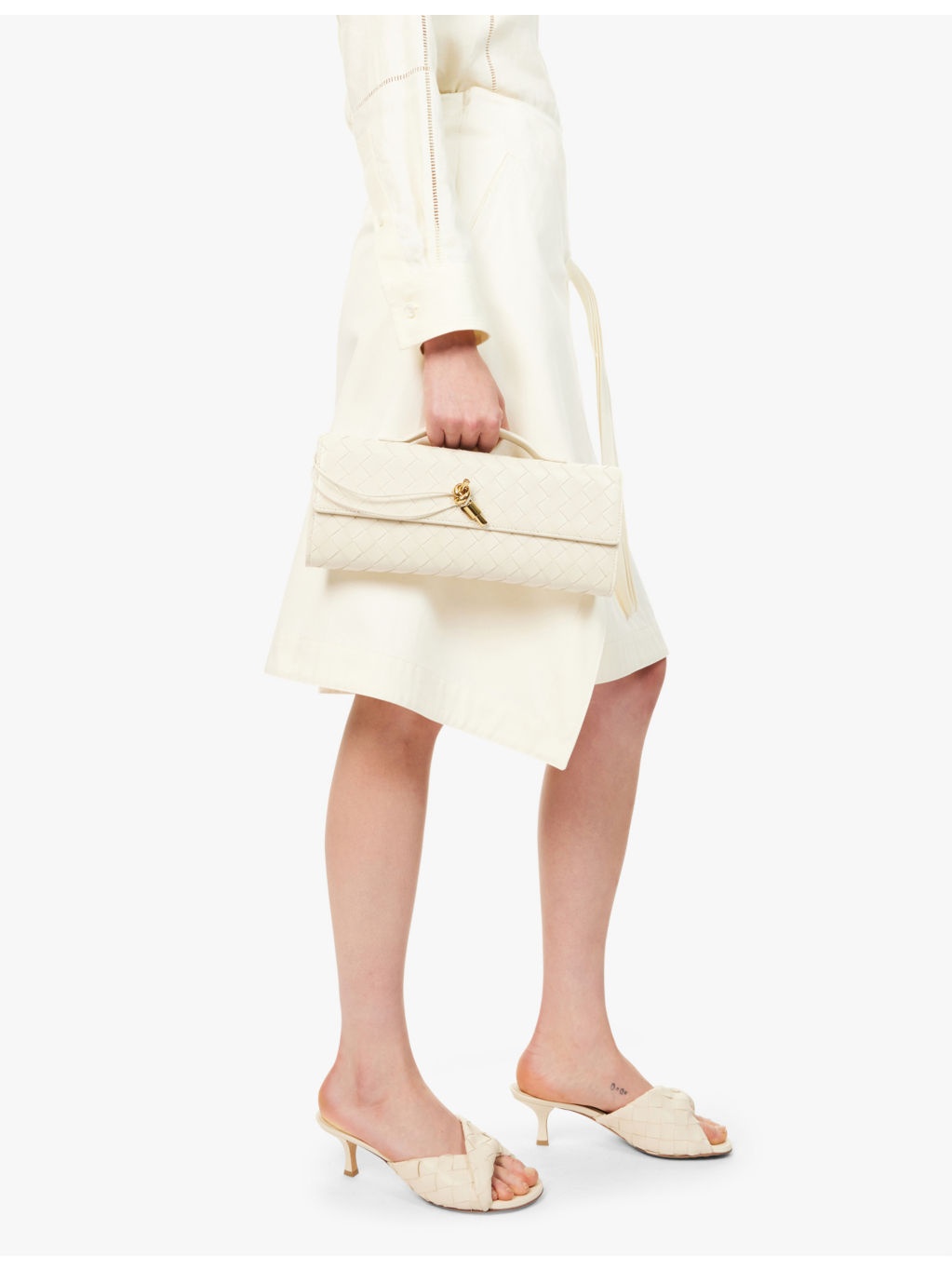 Long Andiamo intrecciato leather clutch bag - 2