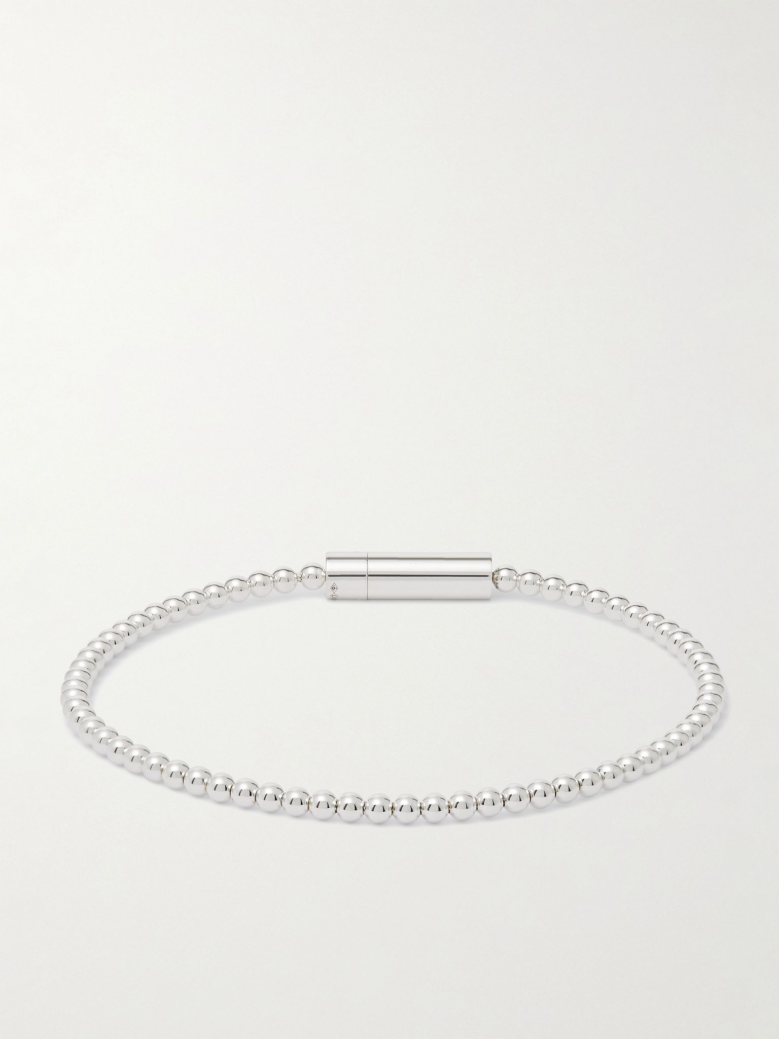 Le 11 Sterling Silver Beaded Bracelet Silver - 1