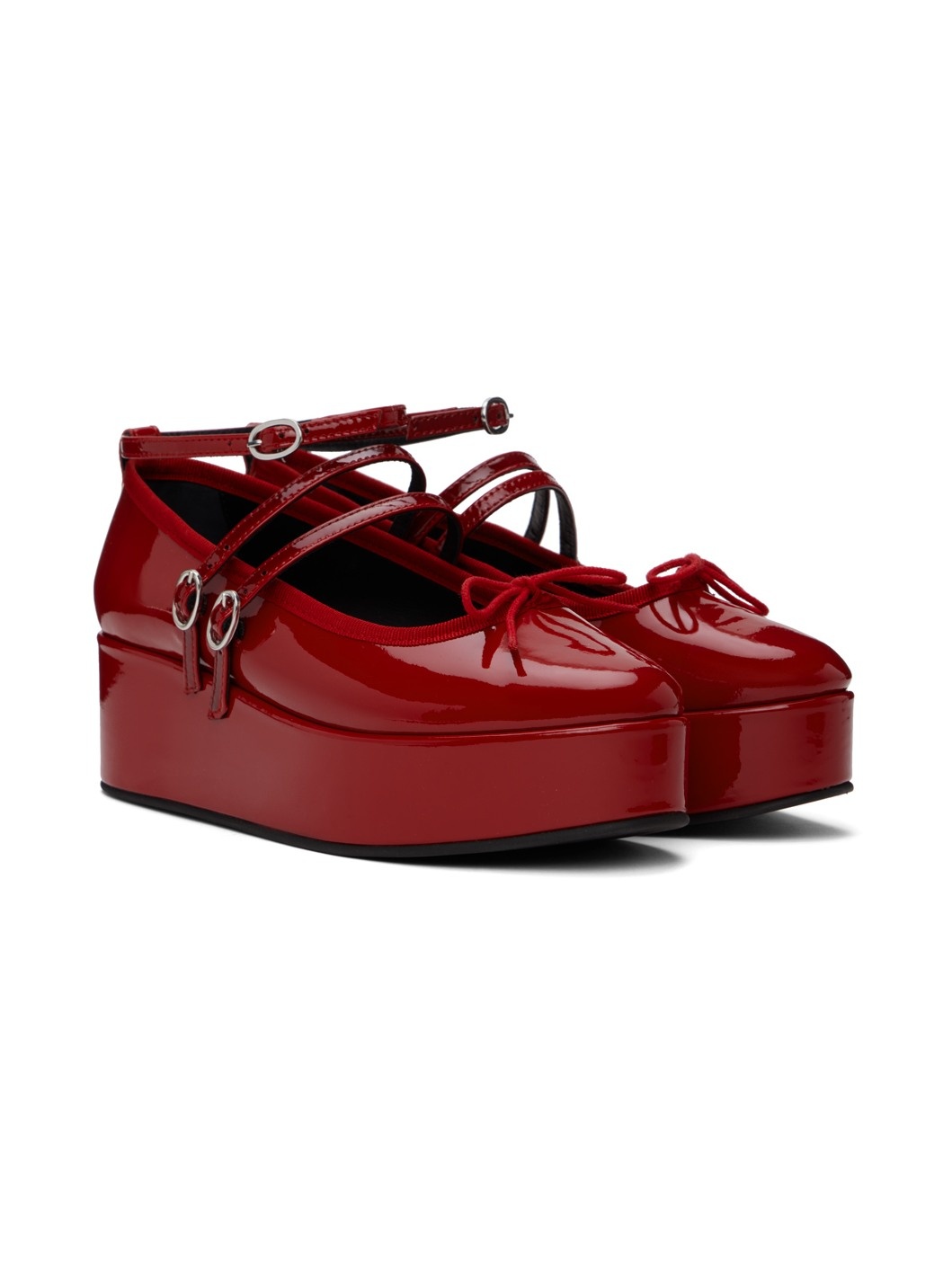 Red Cendrillon Platform Mary Jane Heels - 4