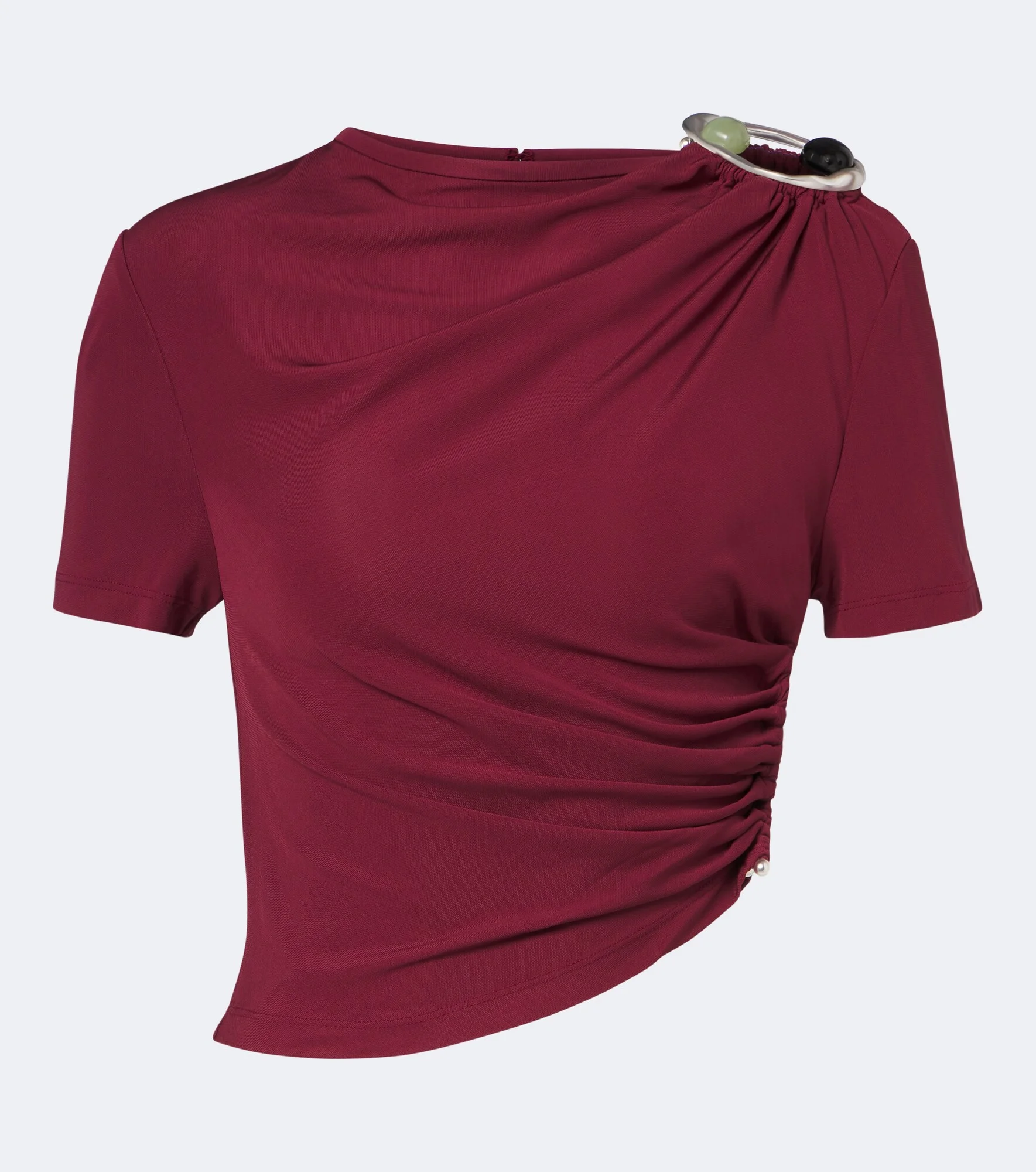 Orica Crystal ruched jersey crop top - 1