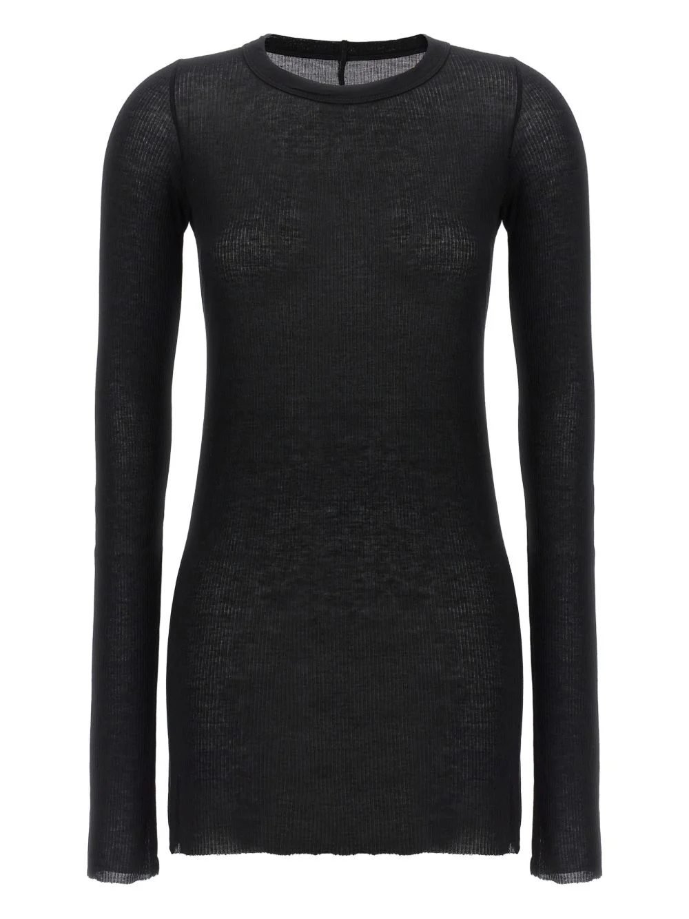 ribbed raw-cut detail T-shirt - 1