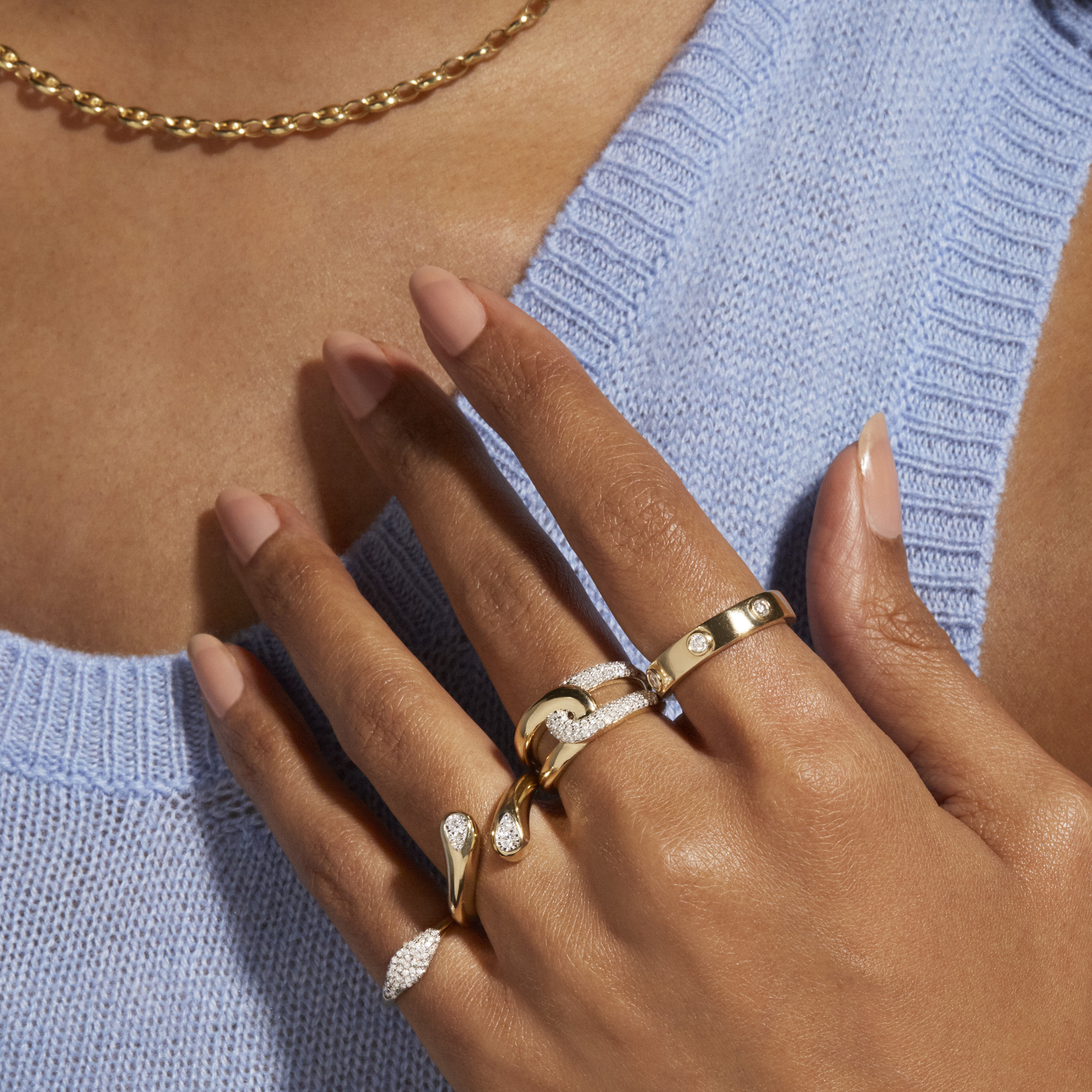 Perfect Pear Diamond Hug Ring - 6