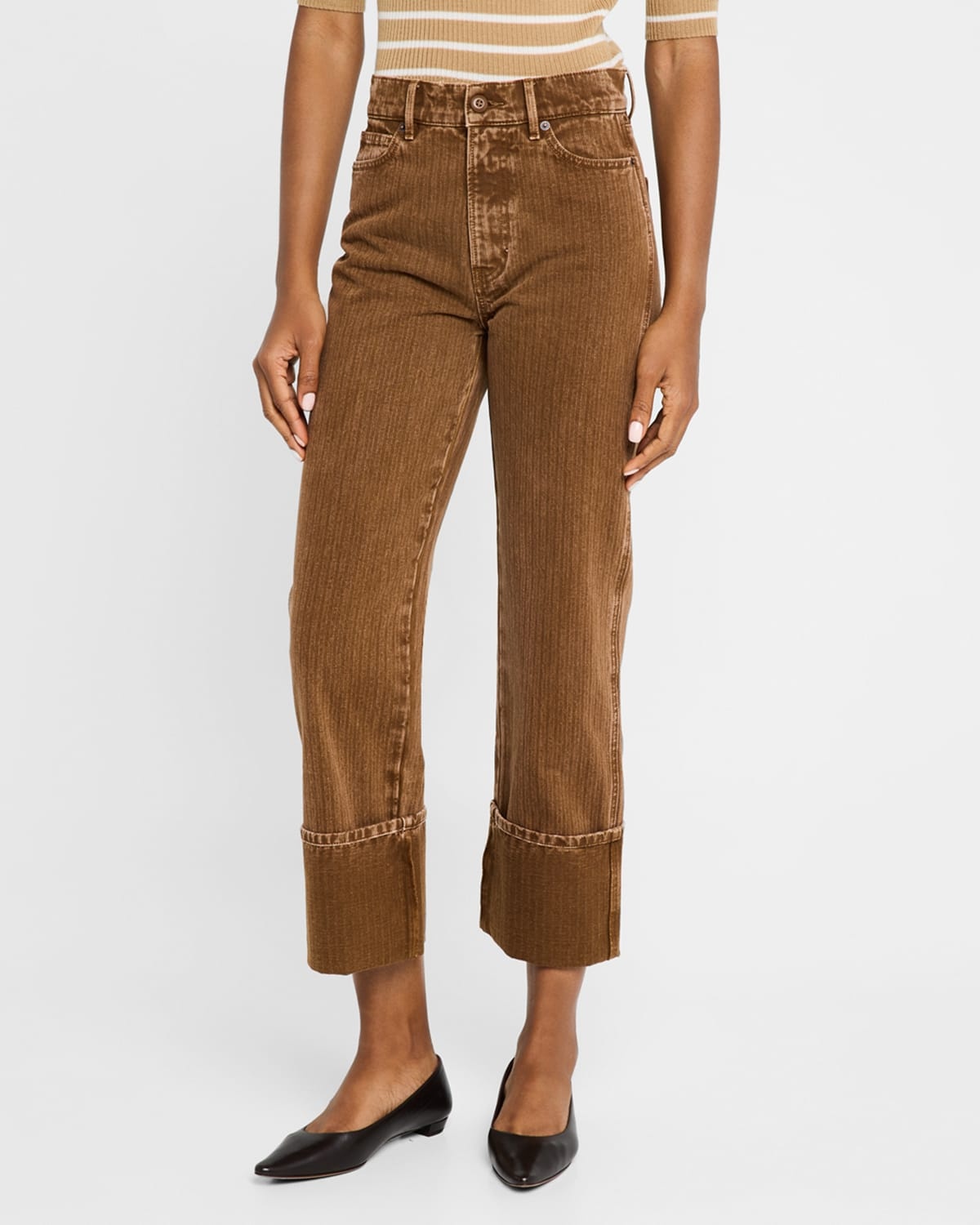 Dylan High-Rise Straight Cuffed Jeans - 4