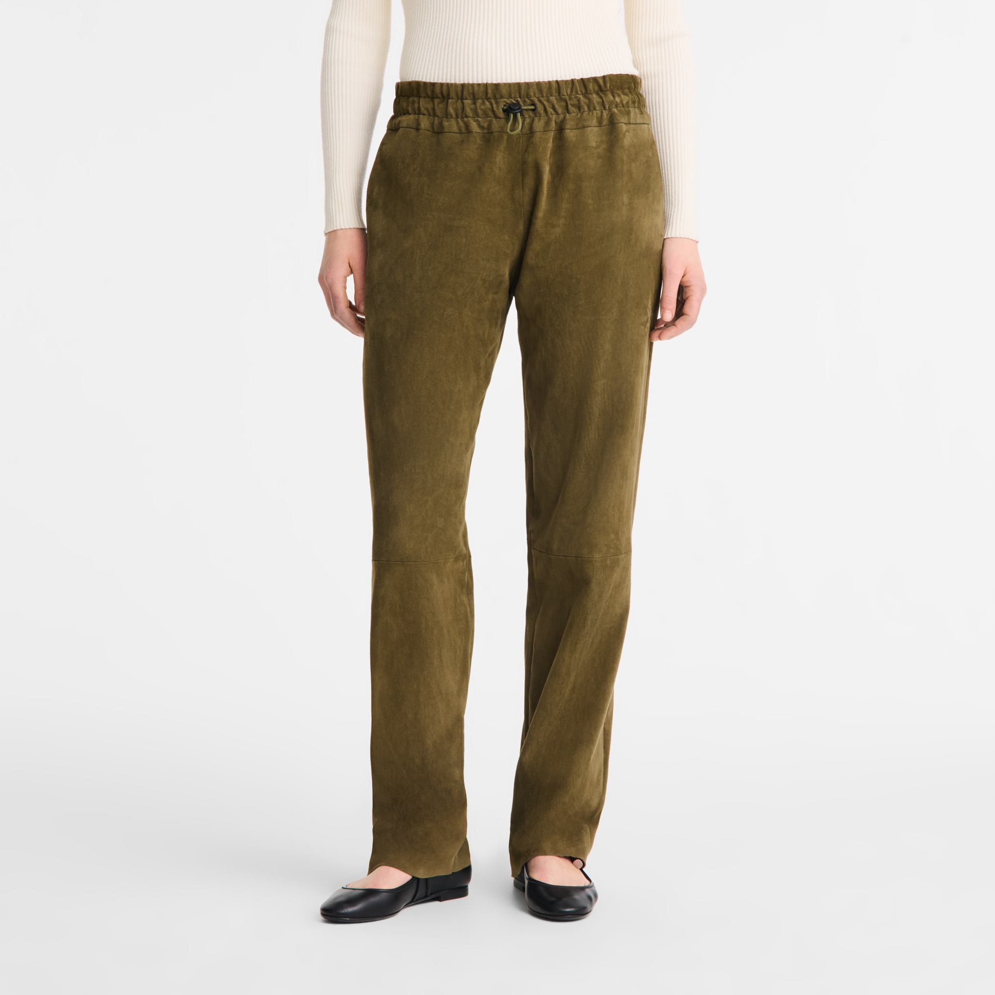 Leather straight pants Khaki - Leather - 4