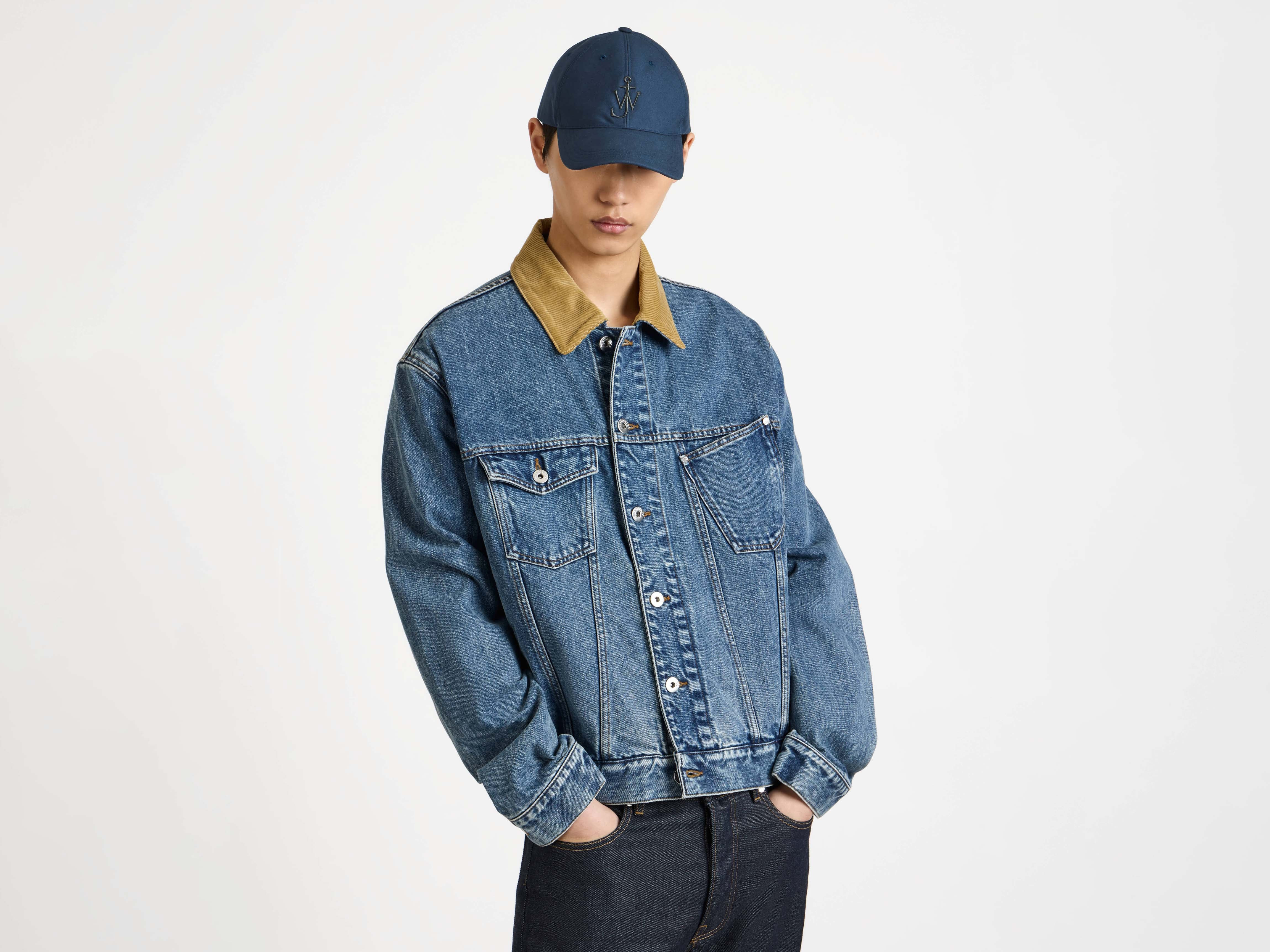 WAXED COTTON BASEBALL CAP IN DARK BLUE - 2