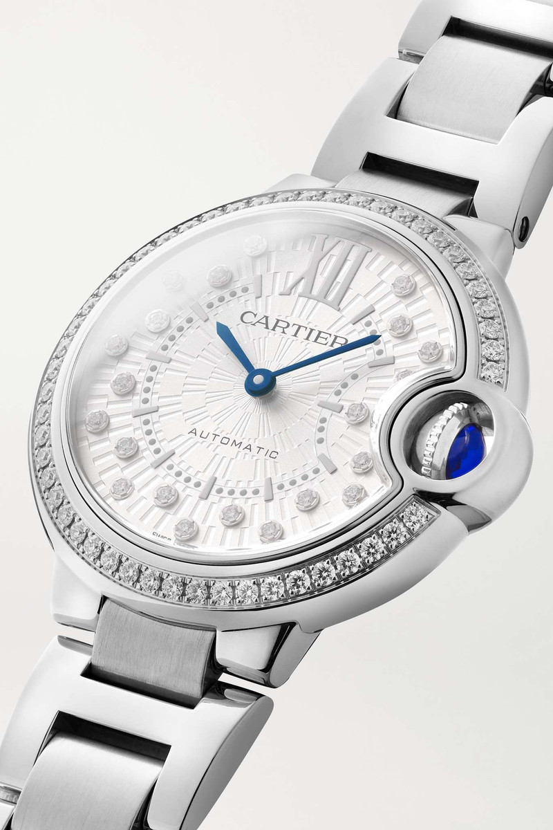 Ballon Bleu de Cartier Automatic 33mm stainless steel and diamond watch 3