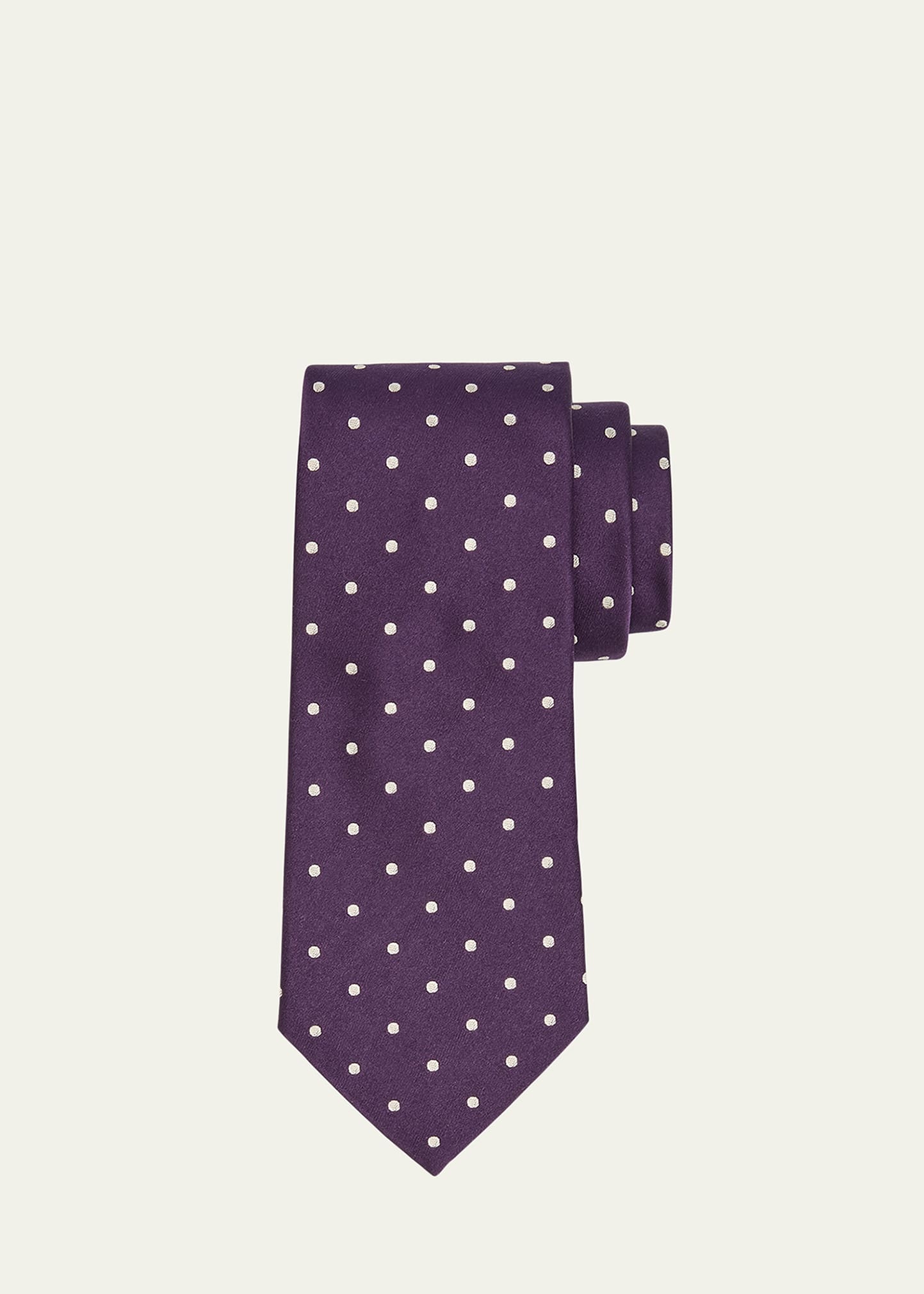 Men's Dotted Satin Tie - 1