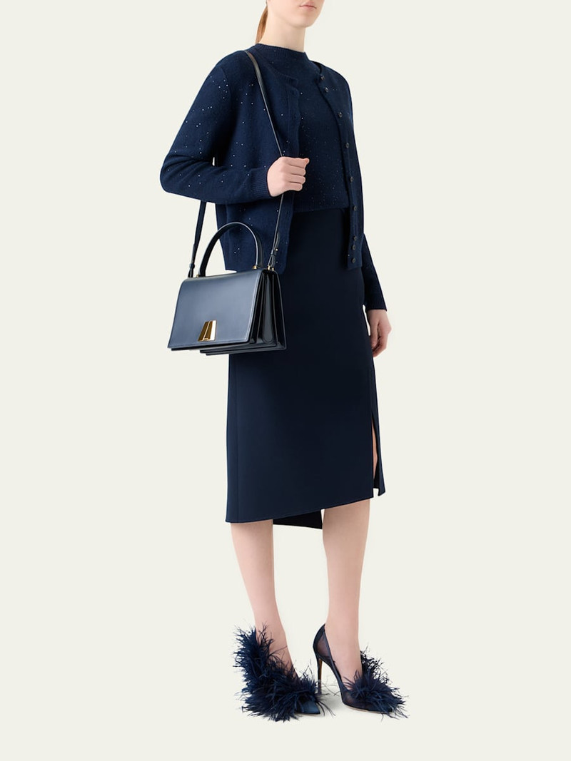 AKRIS Alice Flap Leather Crossbody Bag outlook