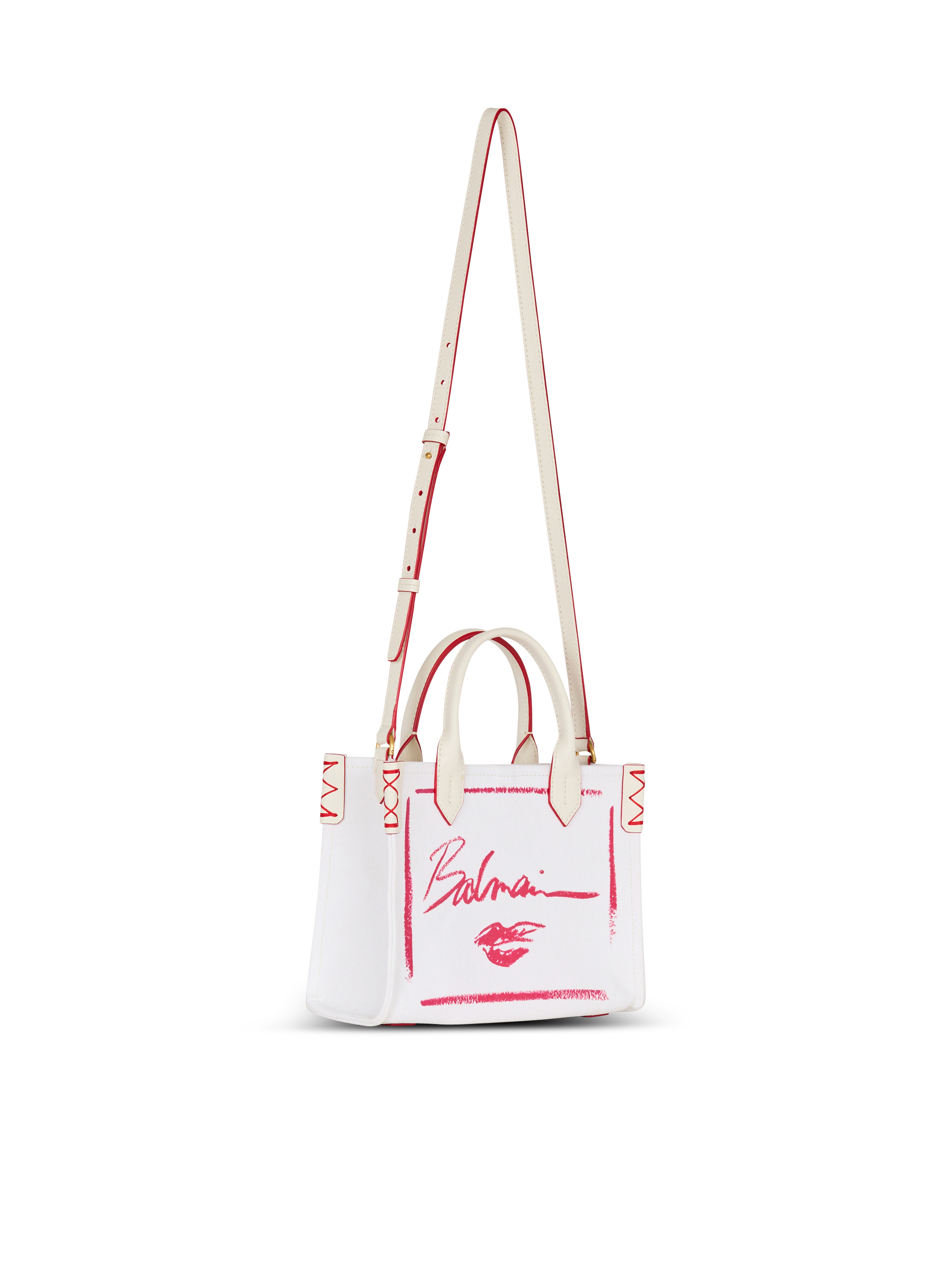 Small B-Army tote bag with Balmain Lipstick print - 3