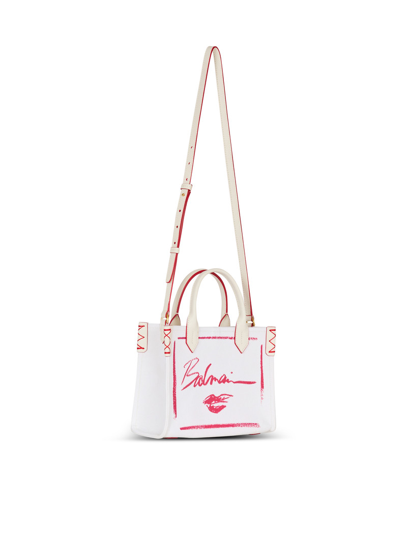 Small B-Army tote bag with Balmain Lipstick print 3