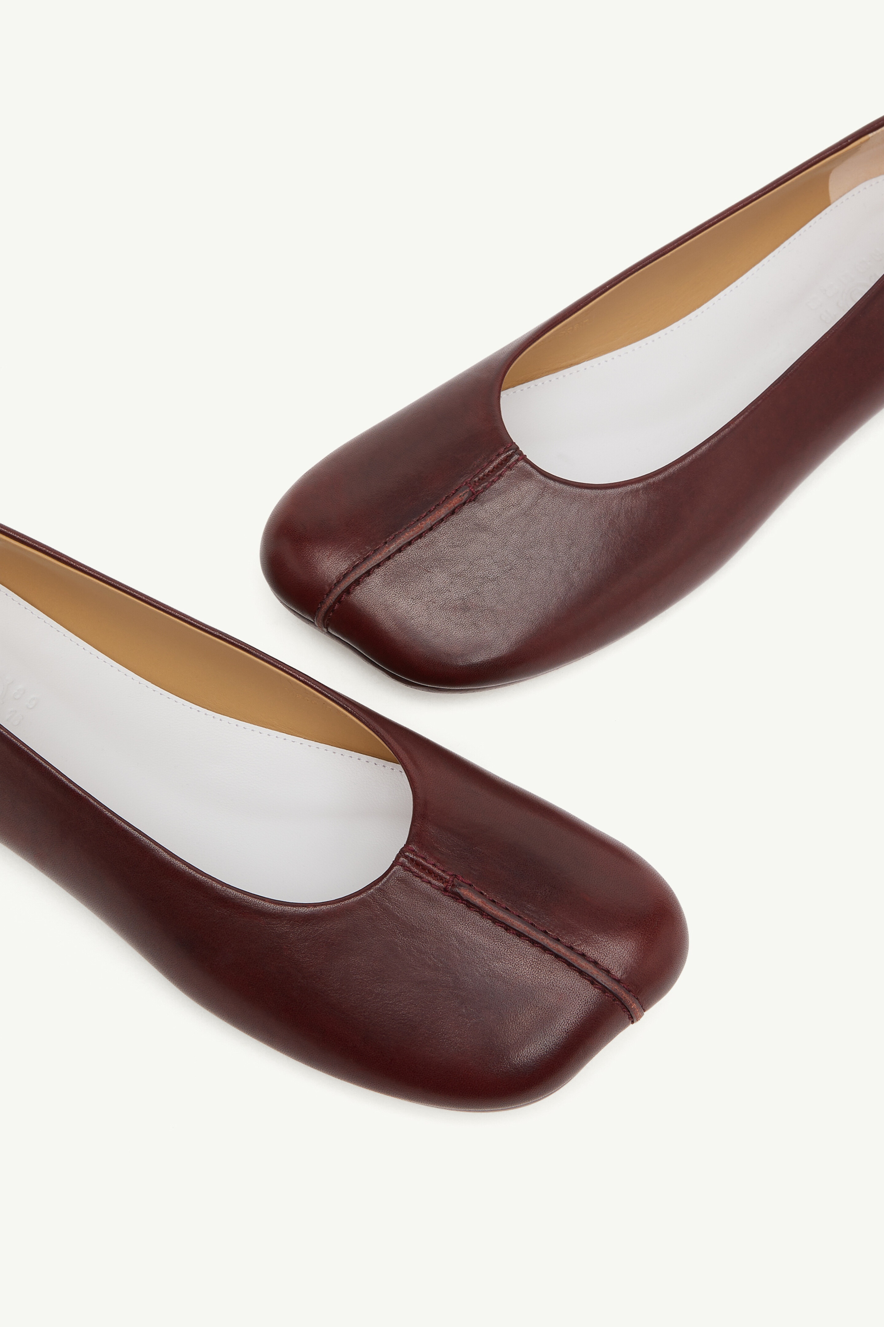 Stitch-out Leather Ballerinas - 4