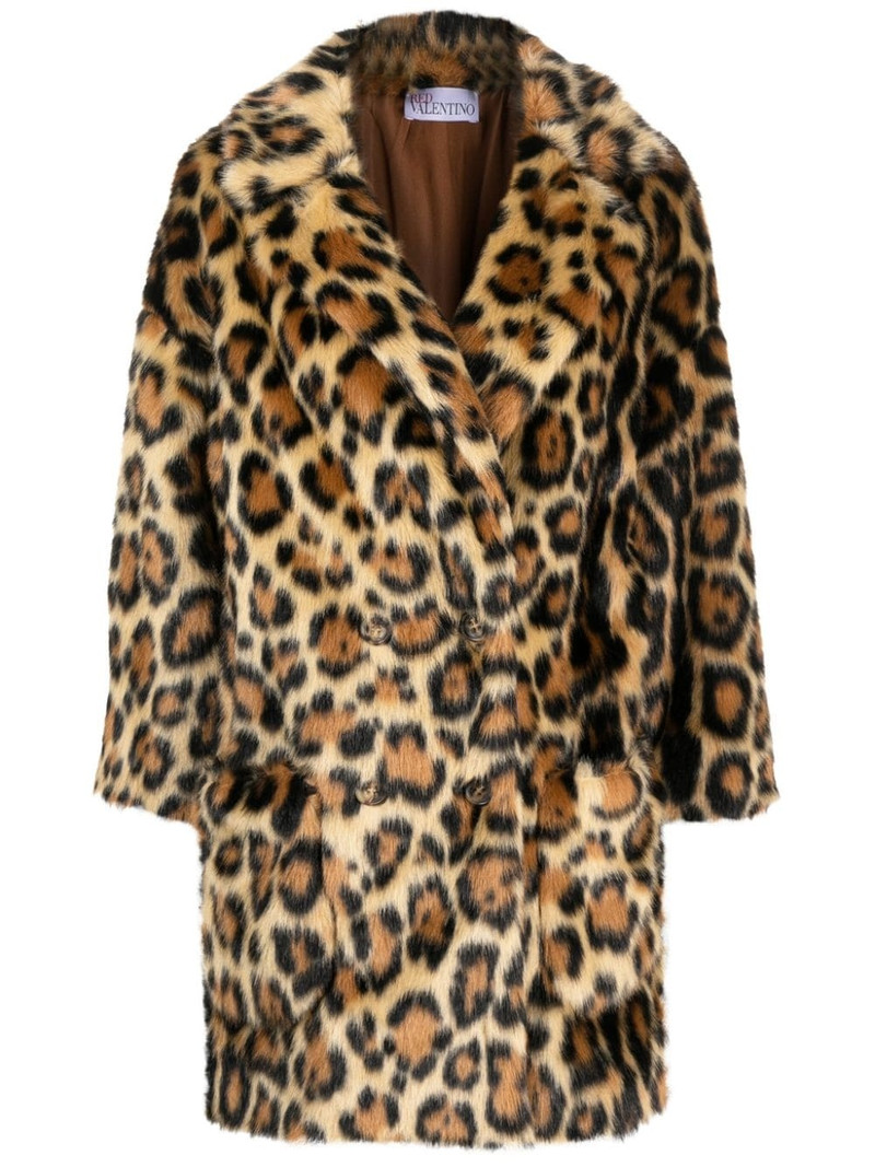 leopard-print faux-fur coat 1