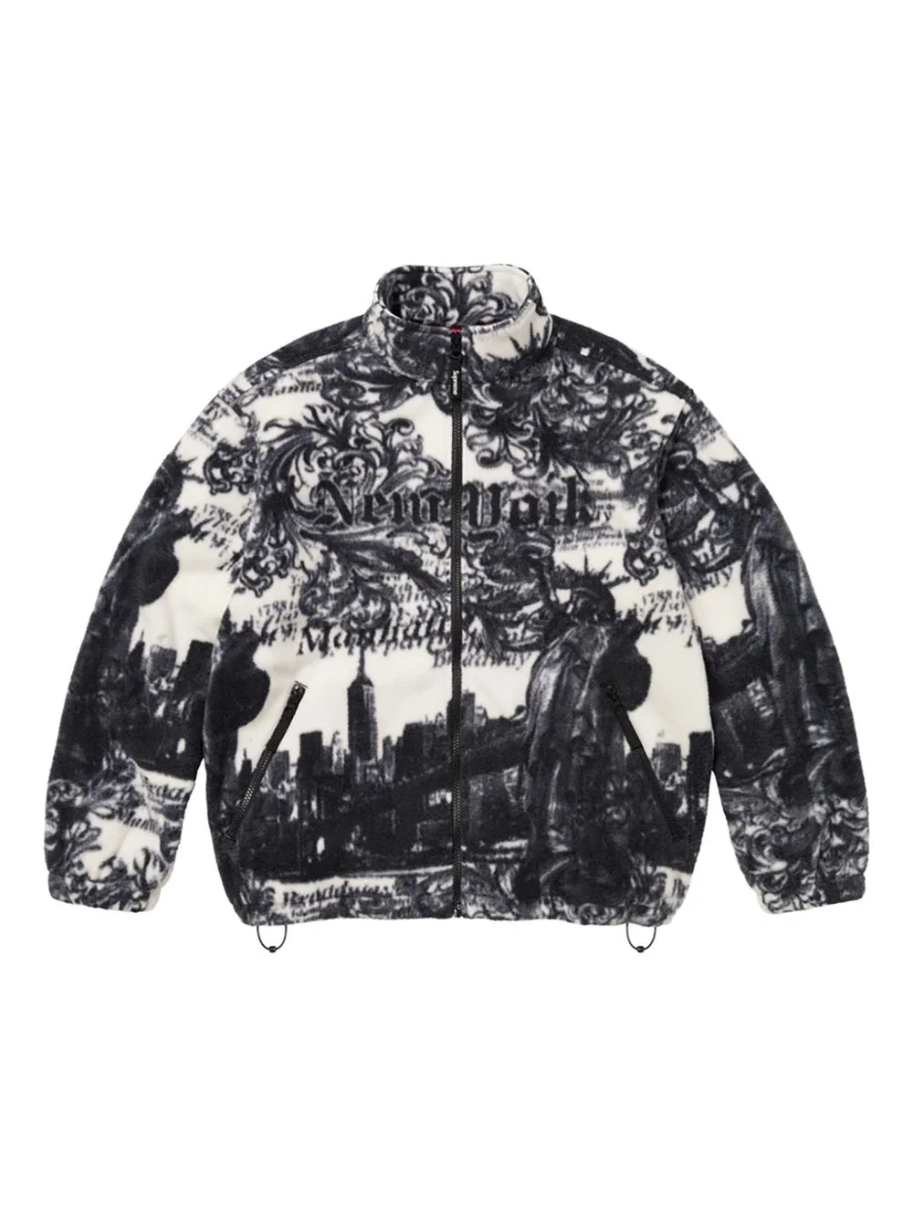 New York printed fleece jacket - 1