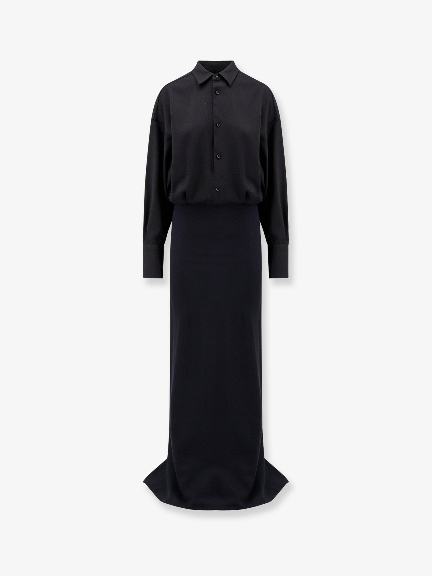 Darkpark Wool And Satin Long Dress - 1