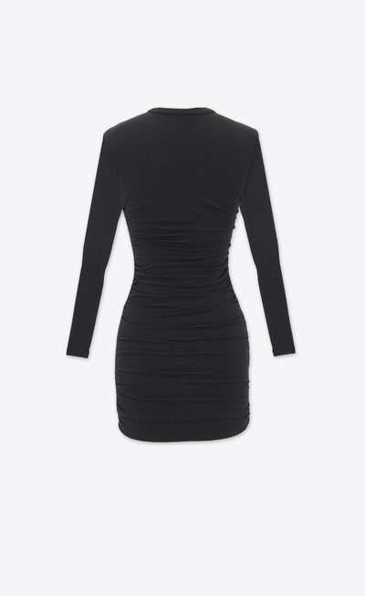SAINT LAURENT ruched dress in wool jersey outlook