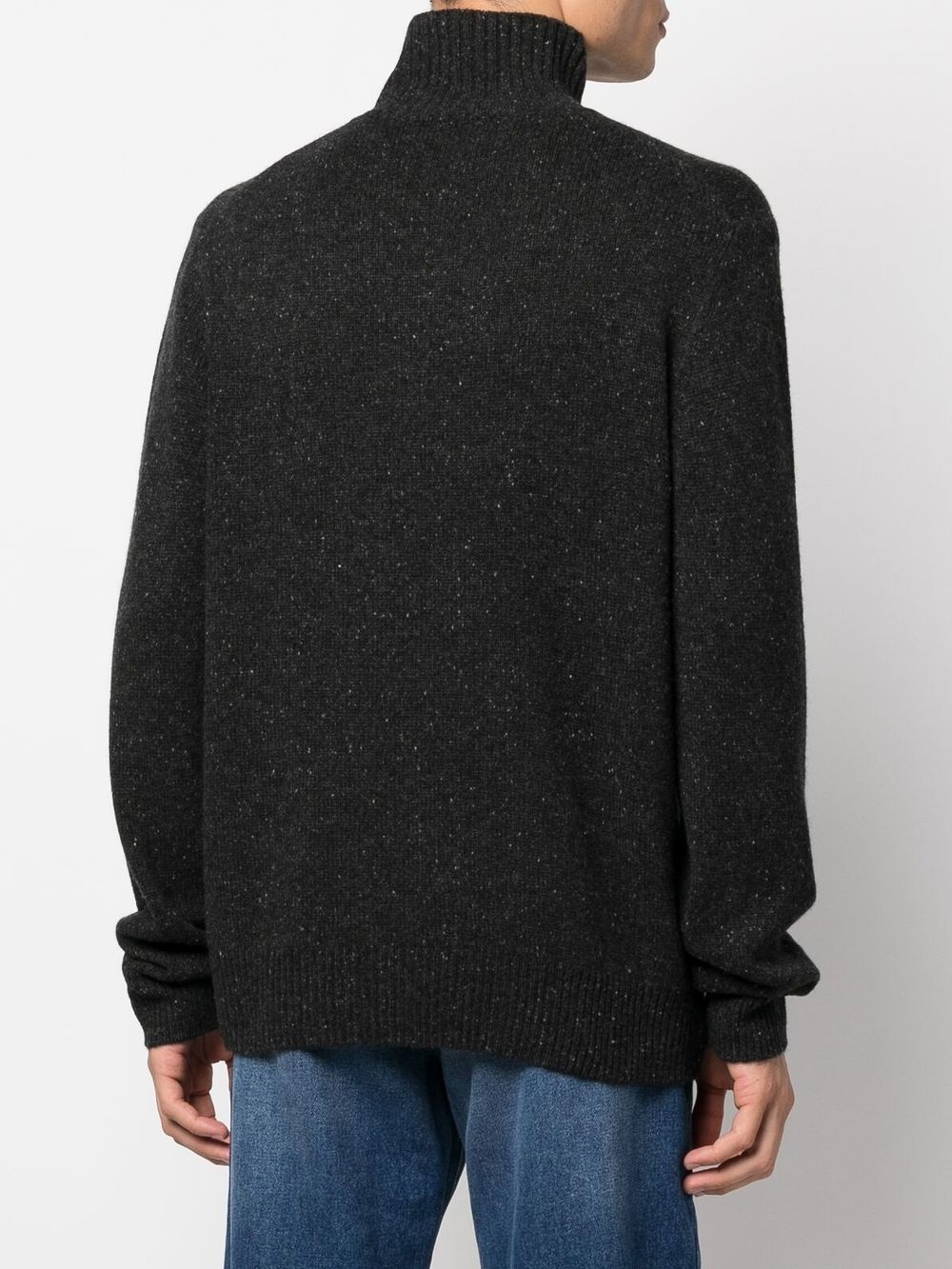 speckle-knit roll-neck jumper - 4