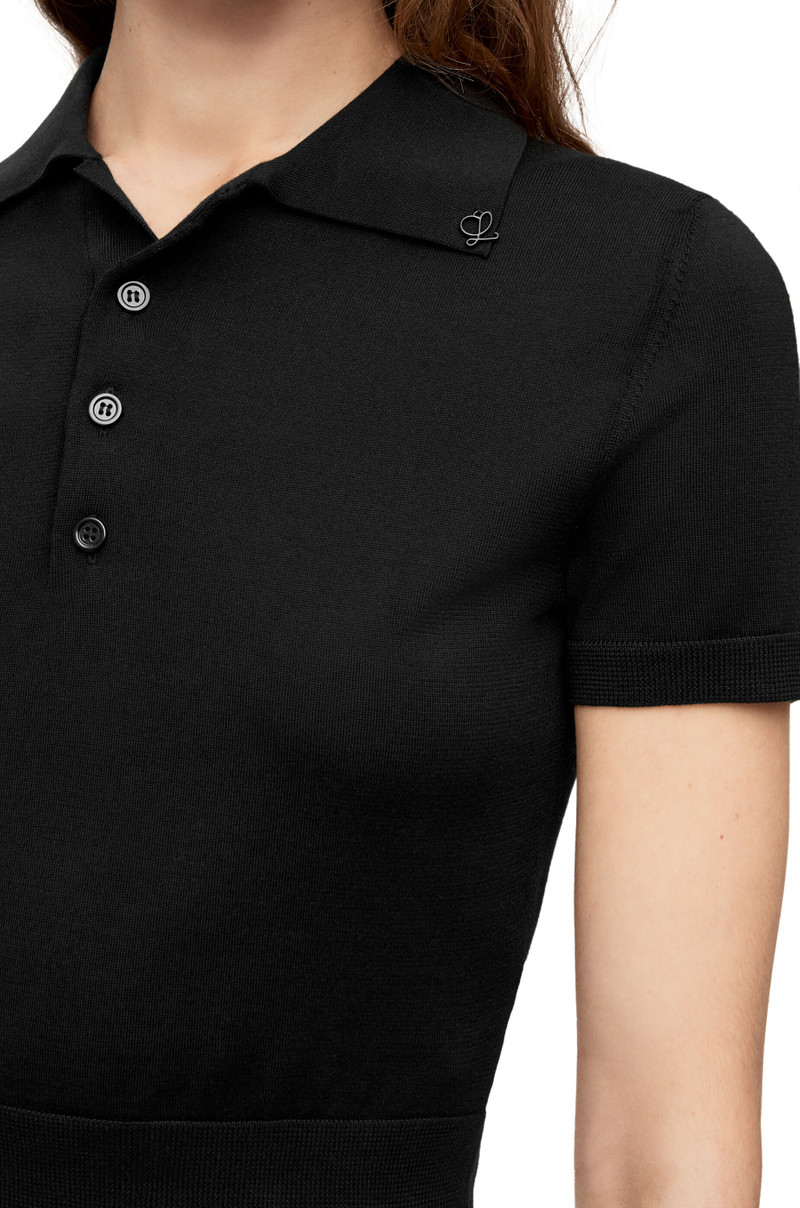 Cropped polo sweater in silk 5