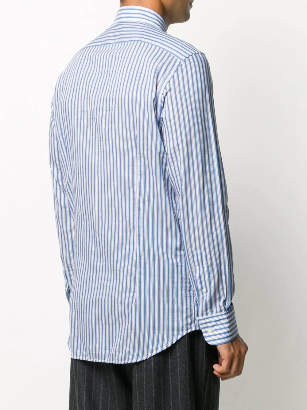 striped button-up shirt - 4