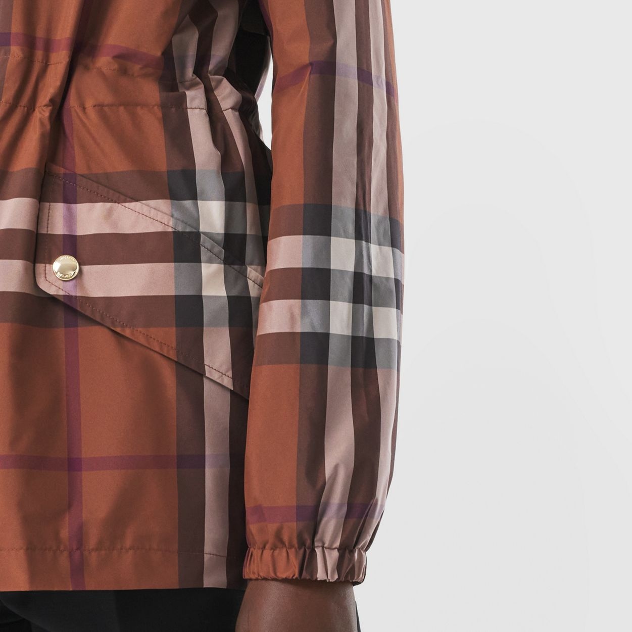 Check Lightweight Short Parka - 5