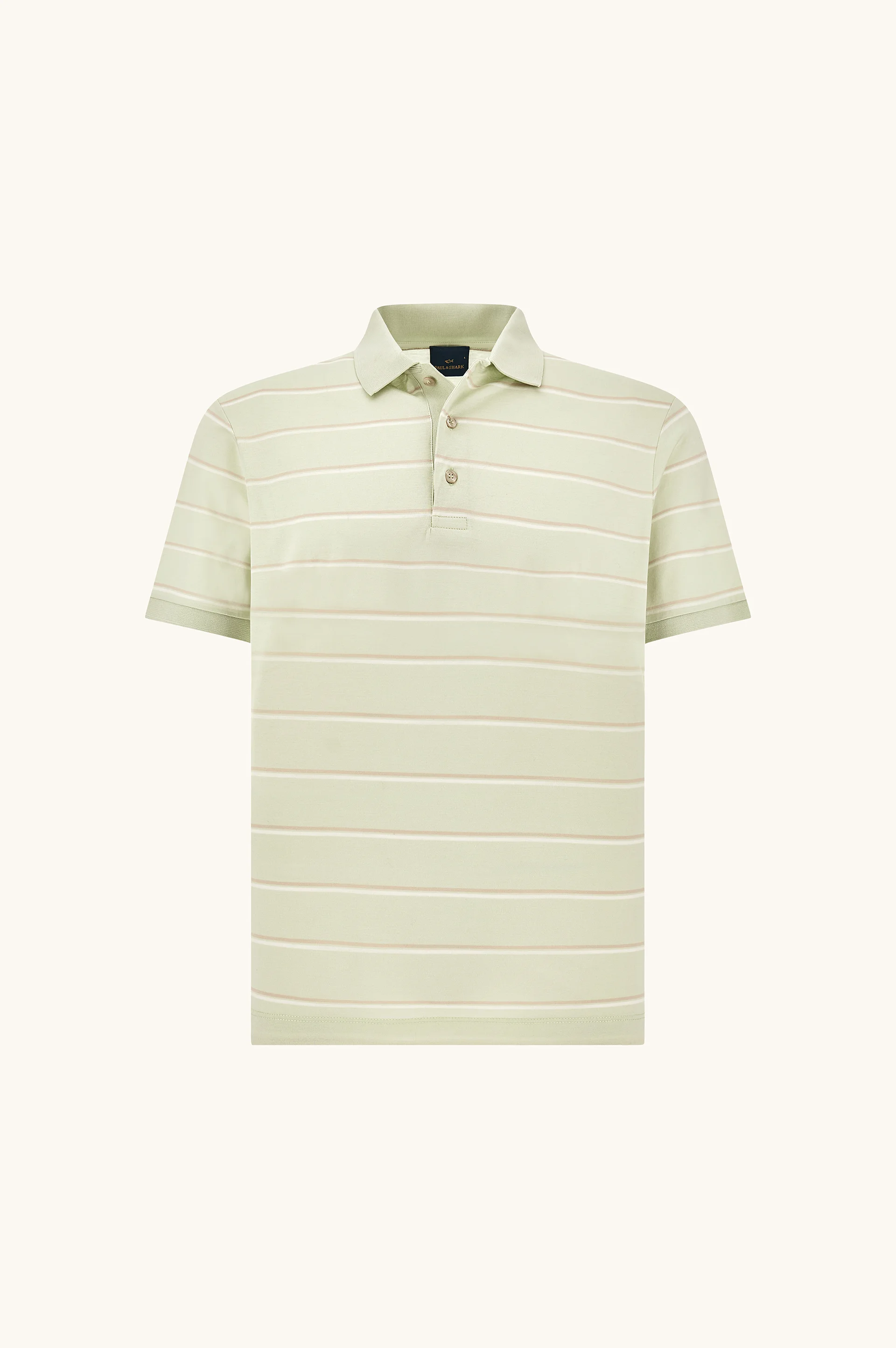 DOUBLE MERCERISED COTTON JERSEY POLO WITH STRIPED PATTERN - 1
