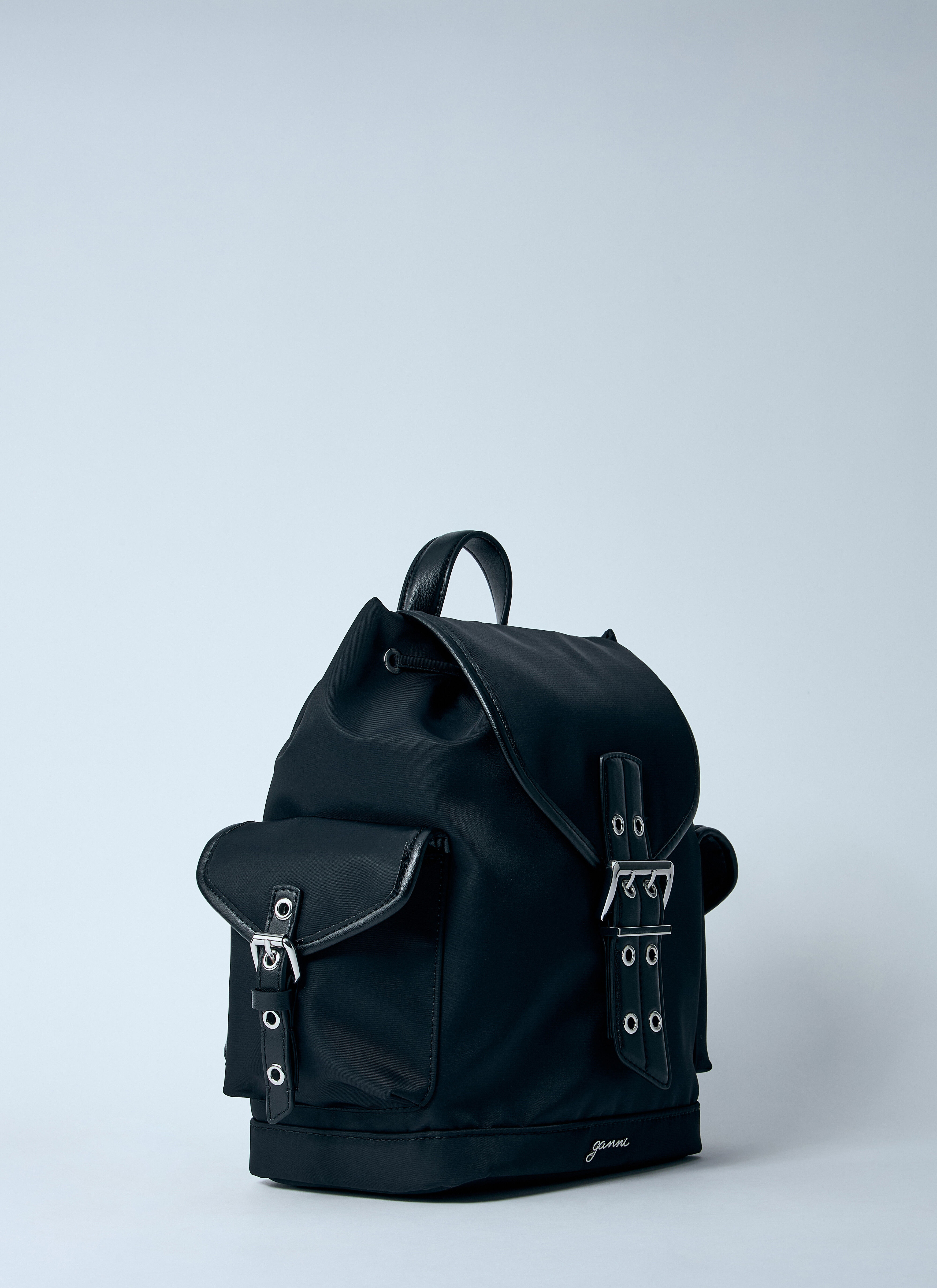 バックパック・リュック Ganni SMALL LOGO BUCKY BACKPACK Leopard Leopard Small Nylon Bucky Backpack | GANNI US