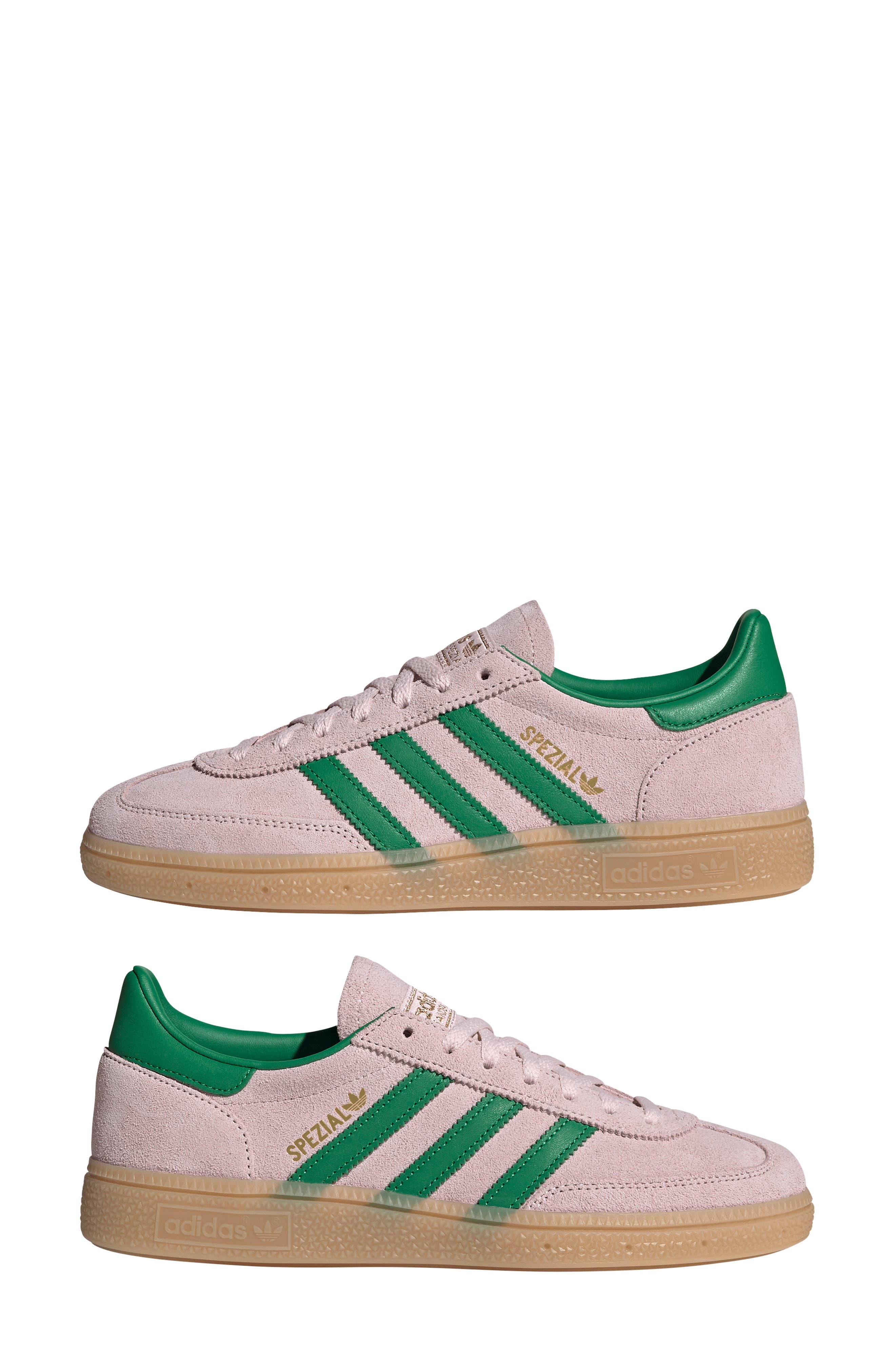 adidas Handball Spezial Sneaker in Clear Pink/Green/Gold at Nordstrom - 8