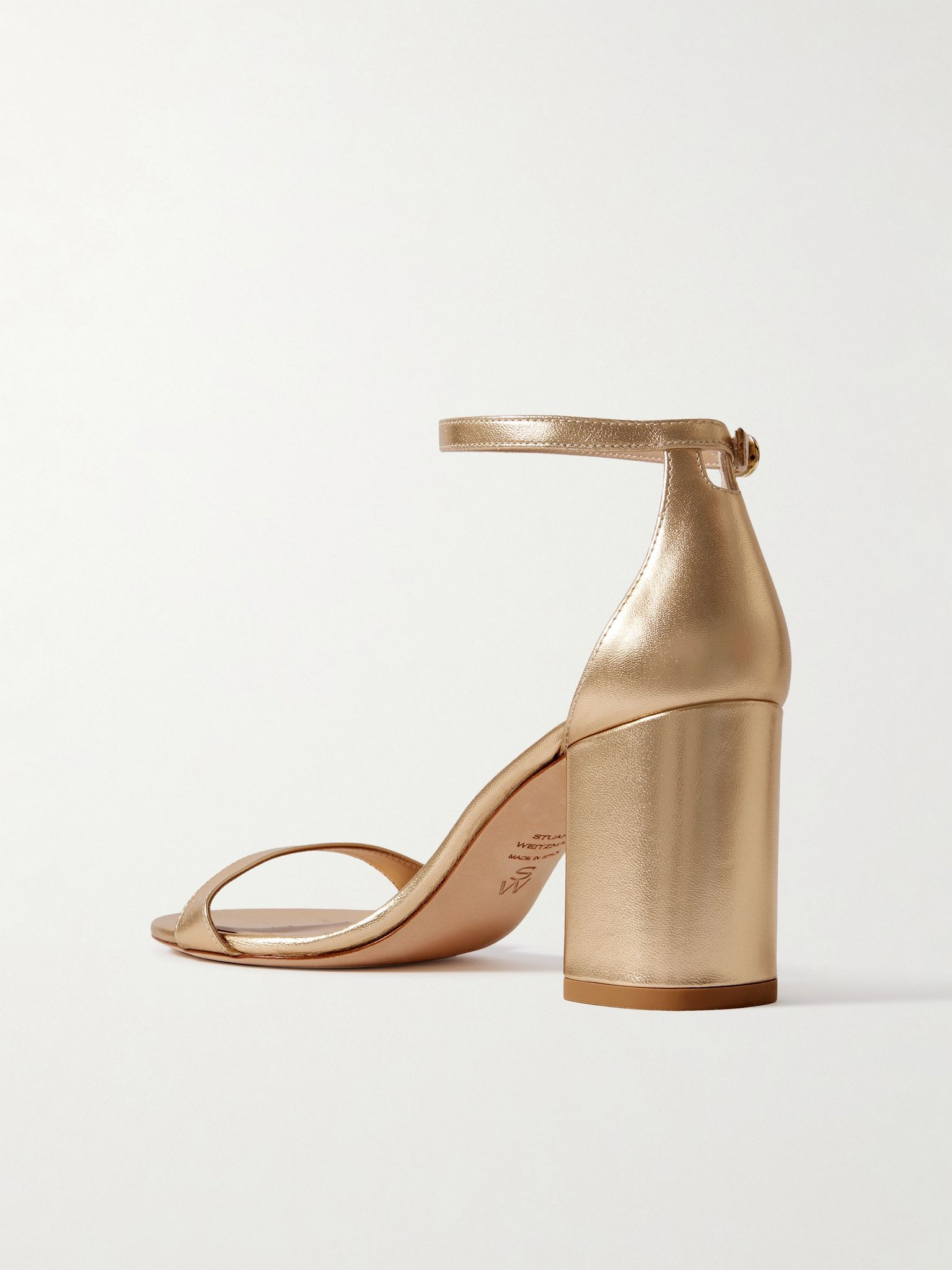 Nudist Block metallic leather sandals Gold - 3