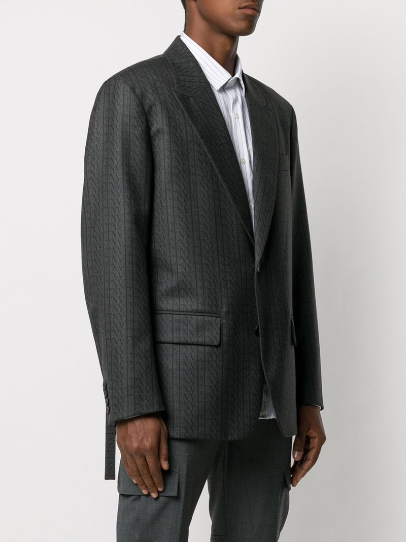VLTN 인쇄 단 하나 breasted blazer 3
