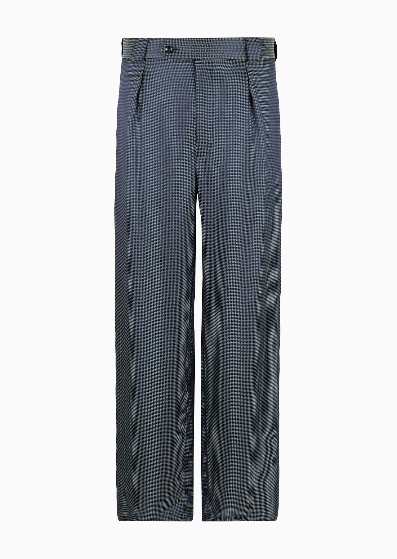 ASV viscose-blend jacquard single-pleat trousers - 1