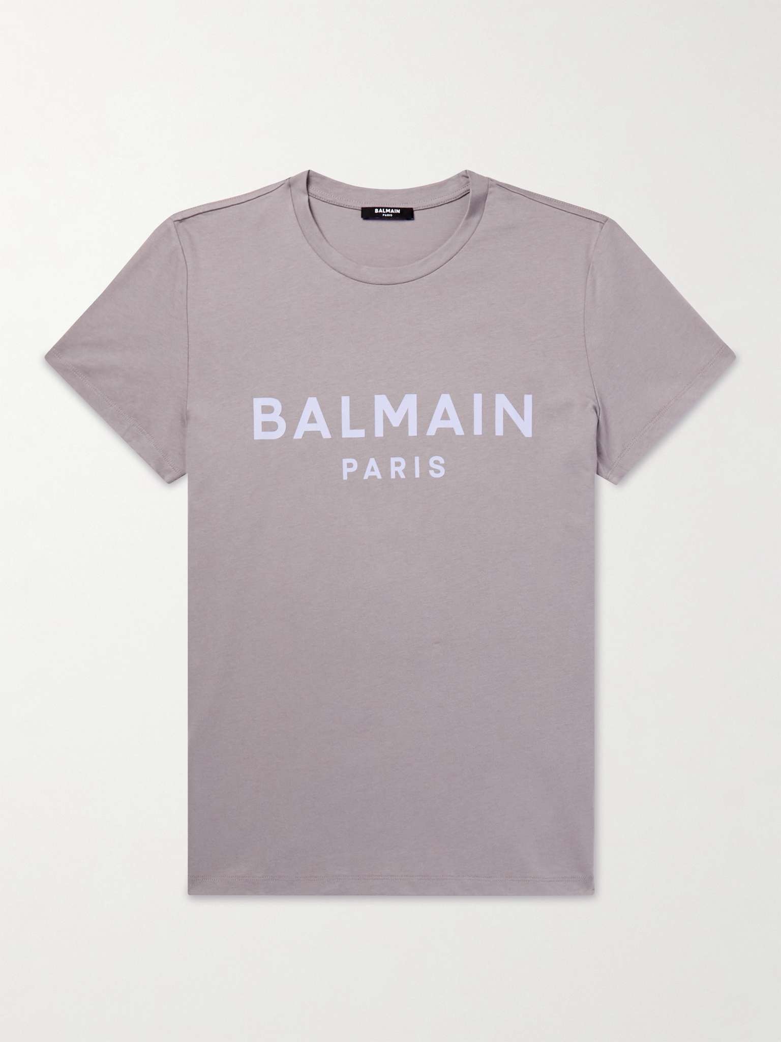 Balmain Logo Print Cotton Jersey T Shirt REVERSIBLE