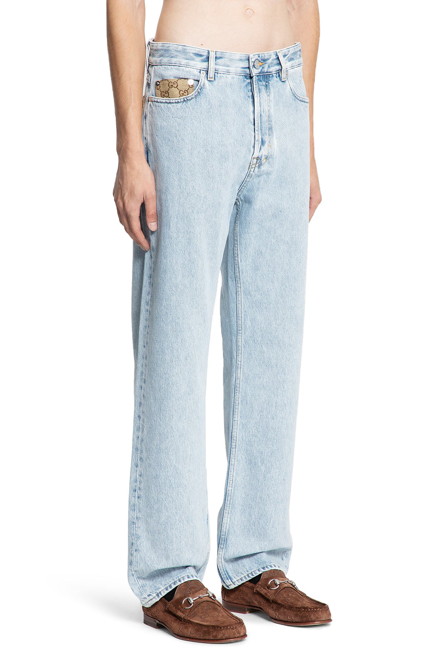 Denim-And-Gg-Canvas-5-Pocket-Jeans - 2