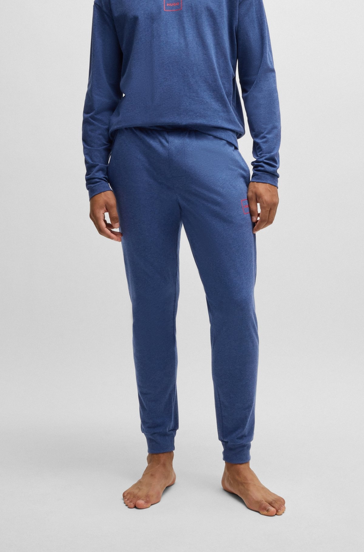 STRETCH-COTTON TRACKSUIT BOTTOMS WITH LOGO PRINT - 2