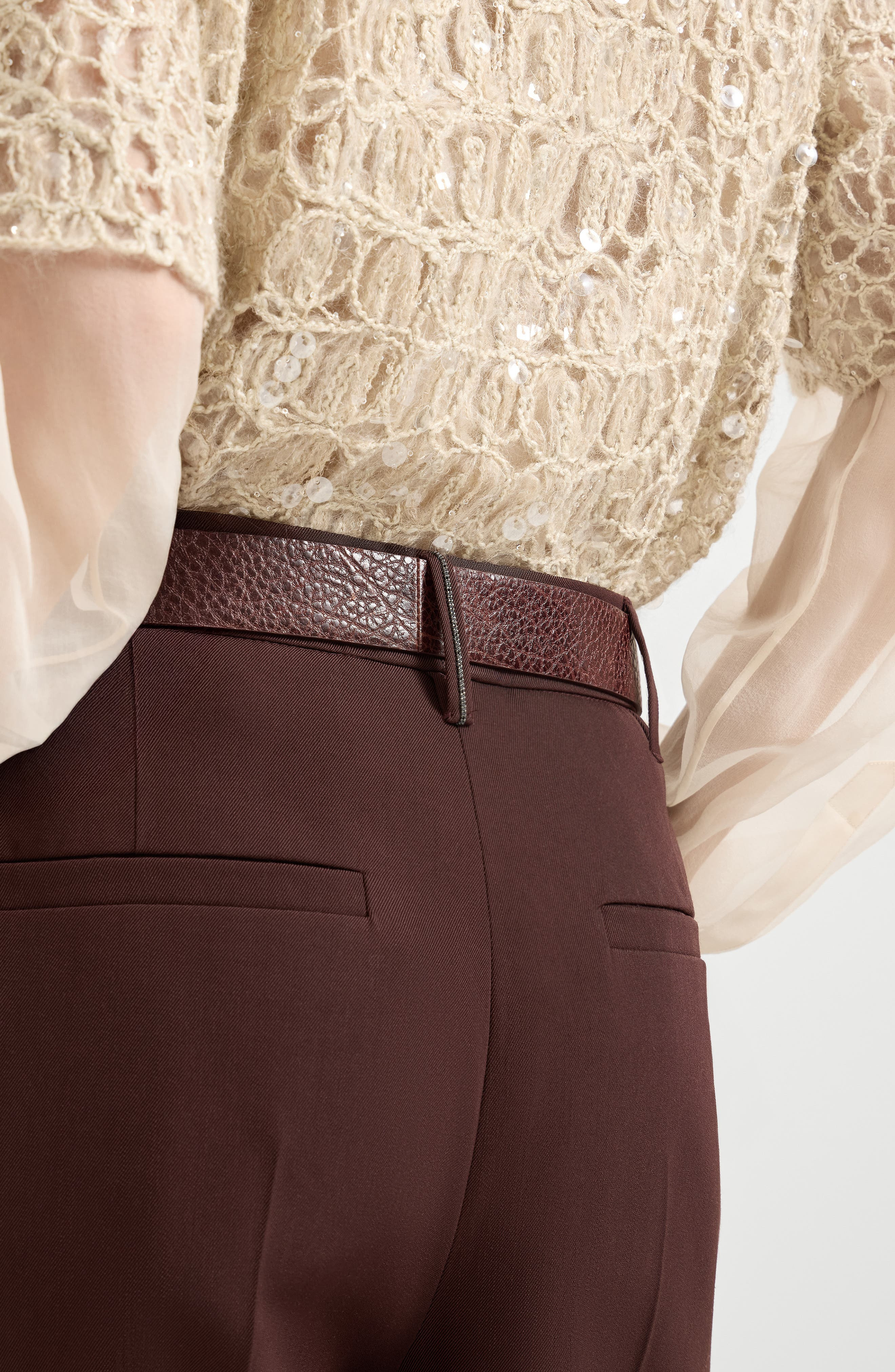 Brunello Cucinelli Slouchy trousers in Burgundy at Nordstrom - 4