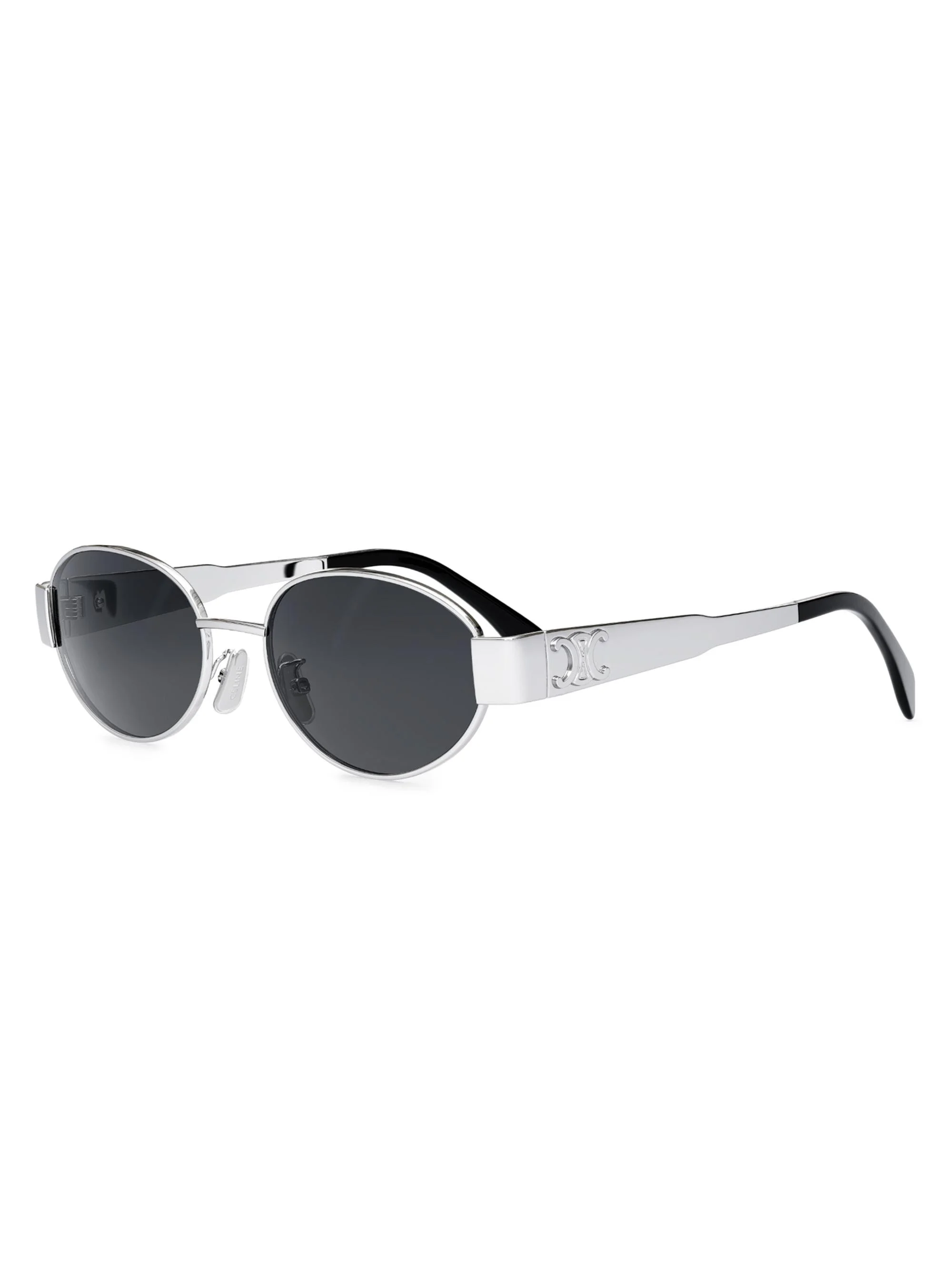 Men's Triomphe 54MM Oval Sunglasses - Silver - 1