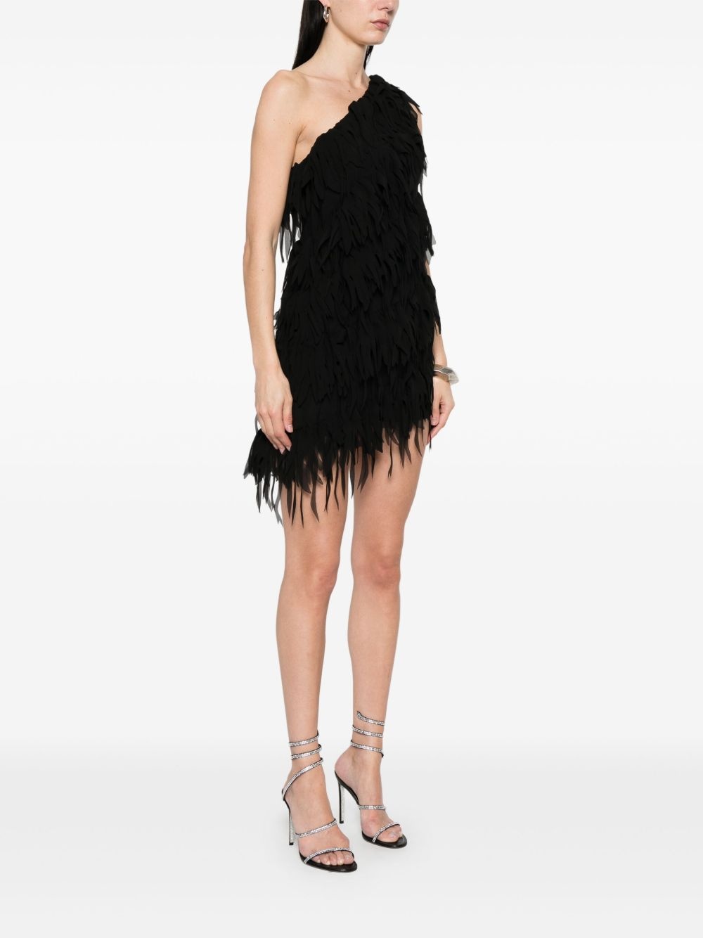 fringed georgette mini dress - 3