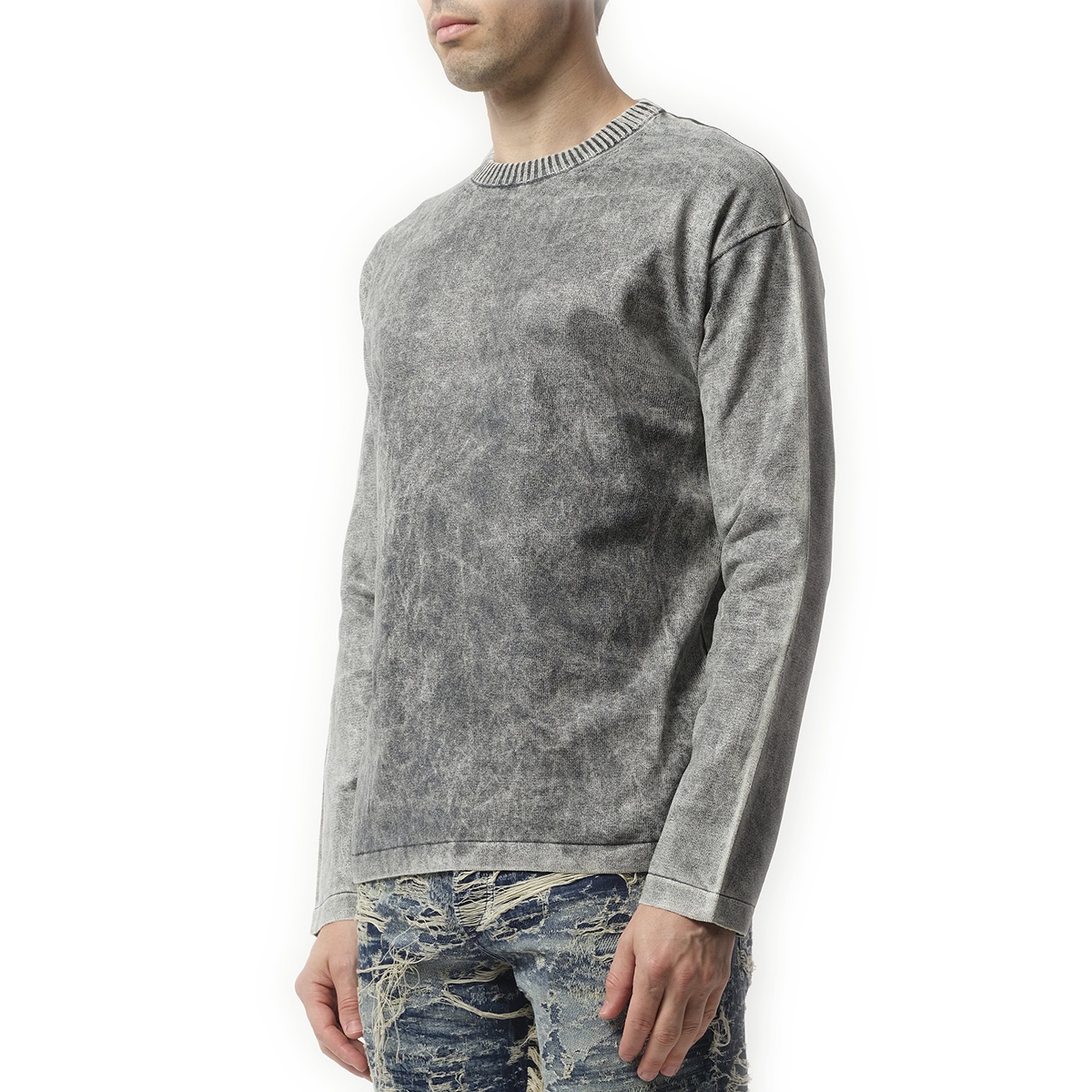 Marble Effect Sweater in Grey - 5