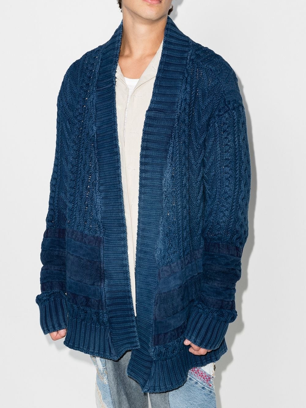 Fisherman open-front cardigan - 2