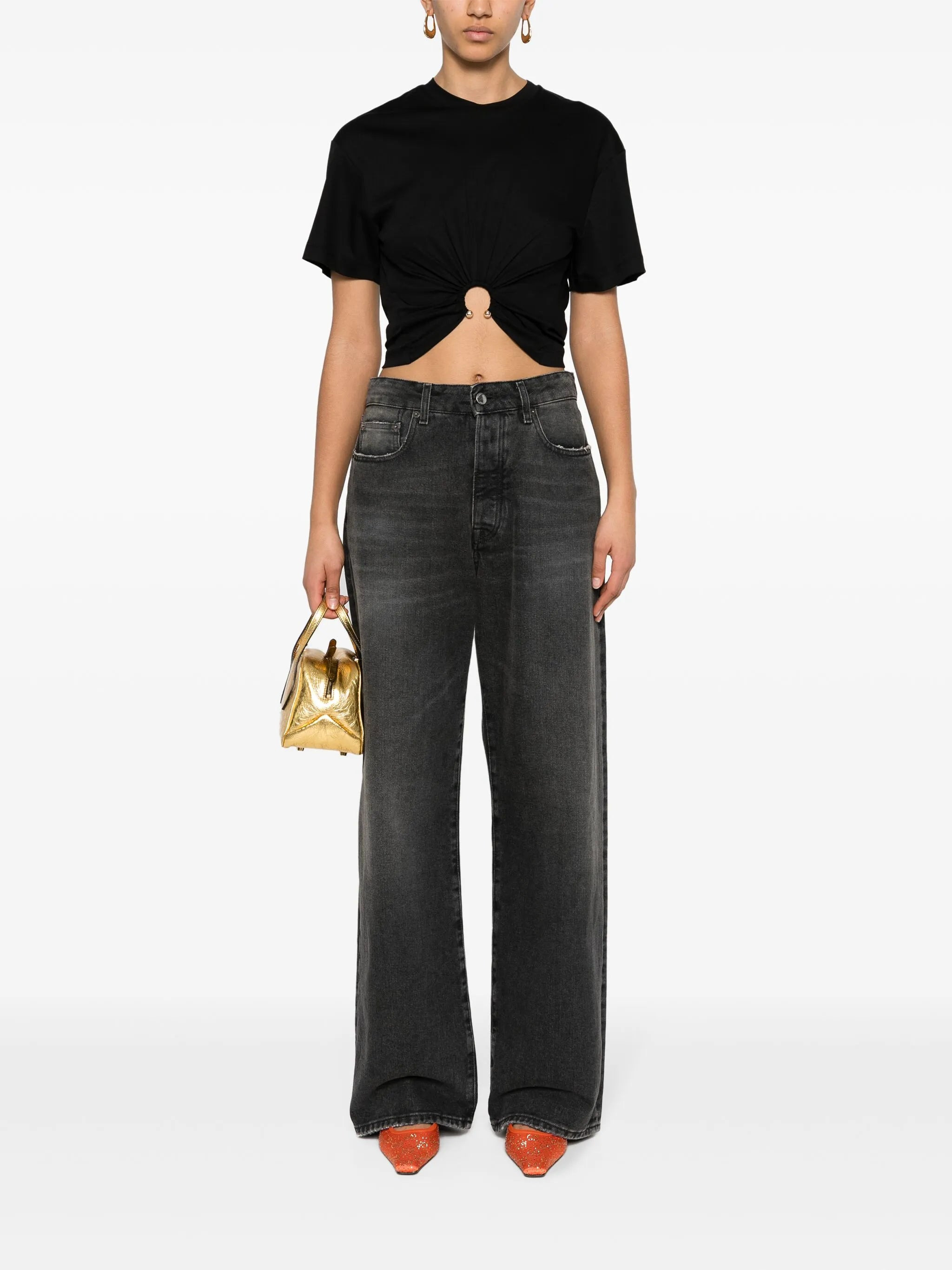 ring-embellished T-shirt - 2