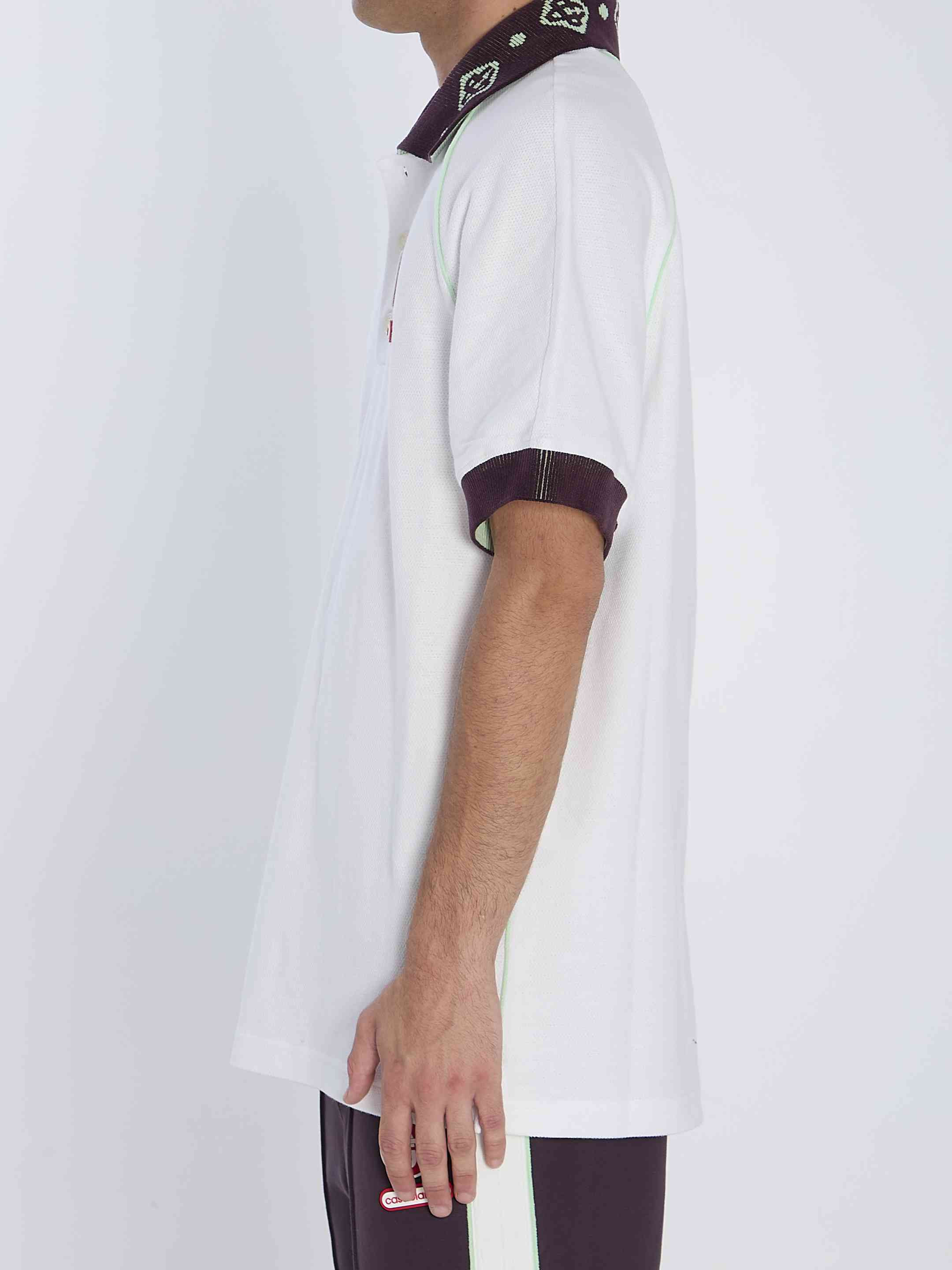 Casablanca Men Piqué Cotton Polo Shirt - 3