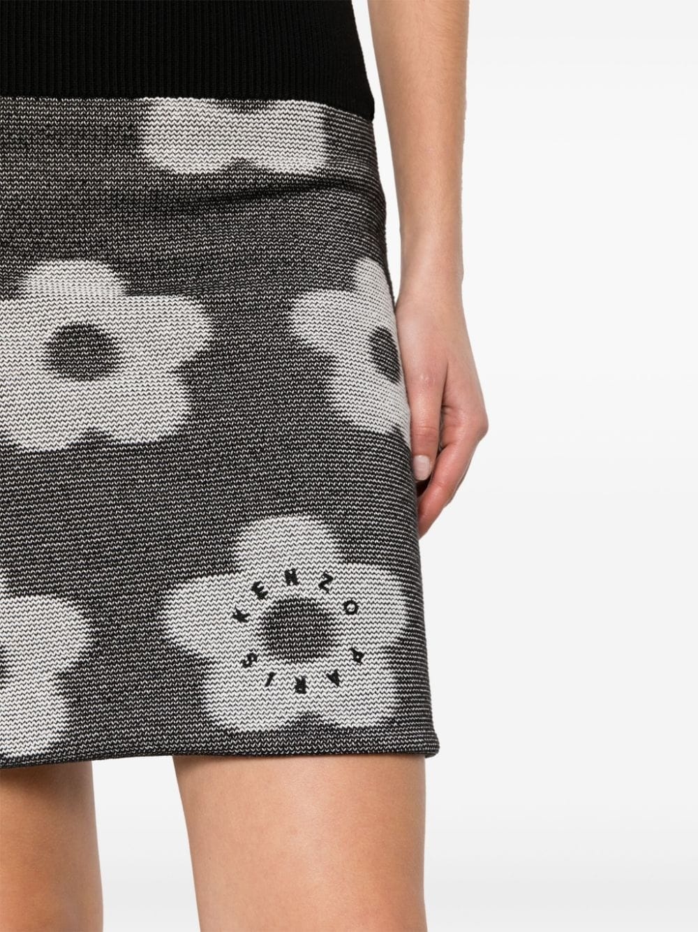 jacquard flower-motif skirt - 5